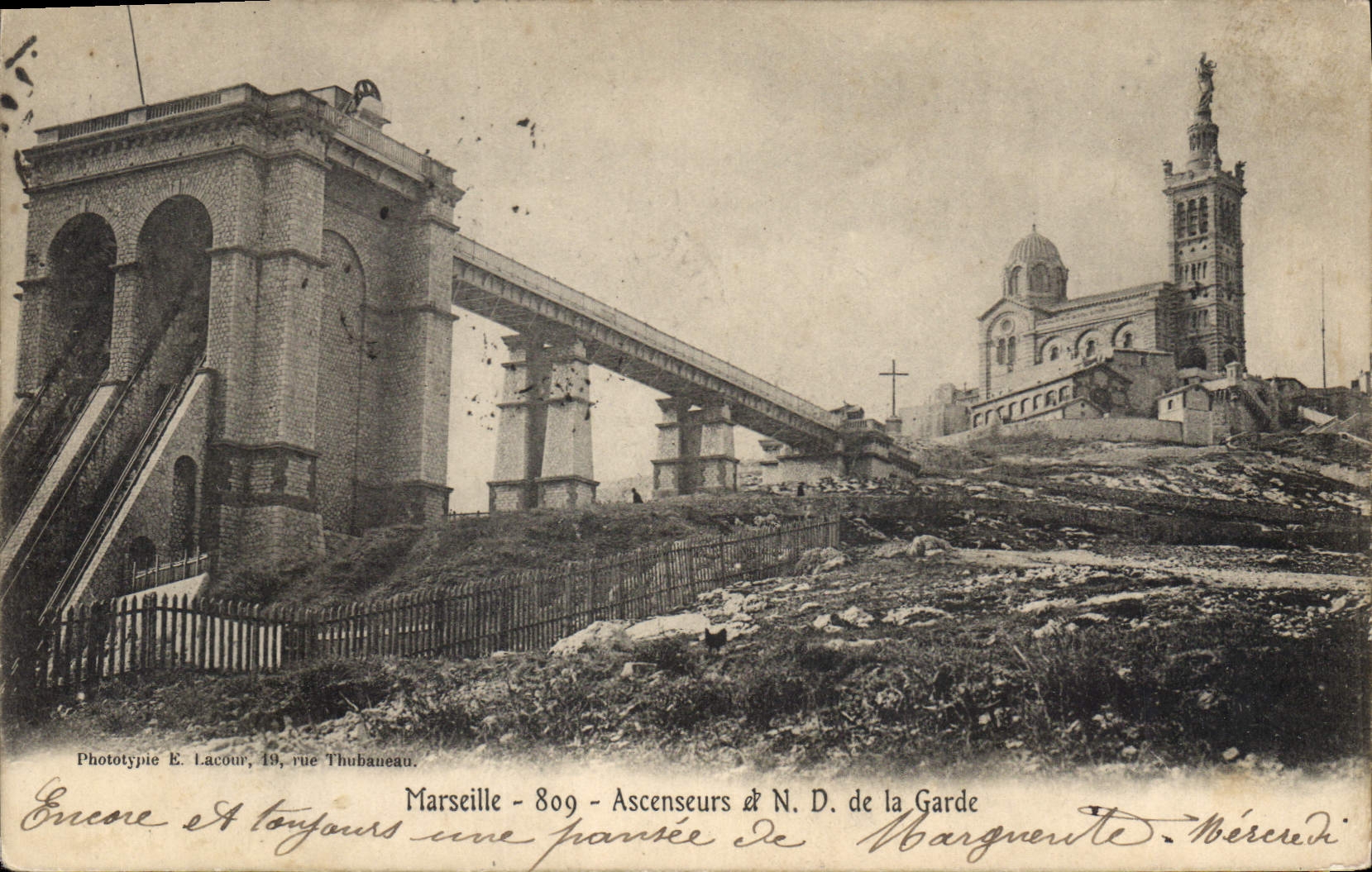 CPA Marseille Ascenseur et N. D. de la Garde