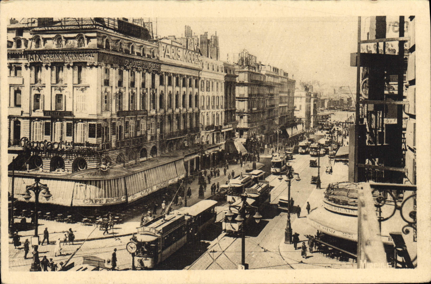 CPA Marseille La Canebiere Tramways