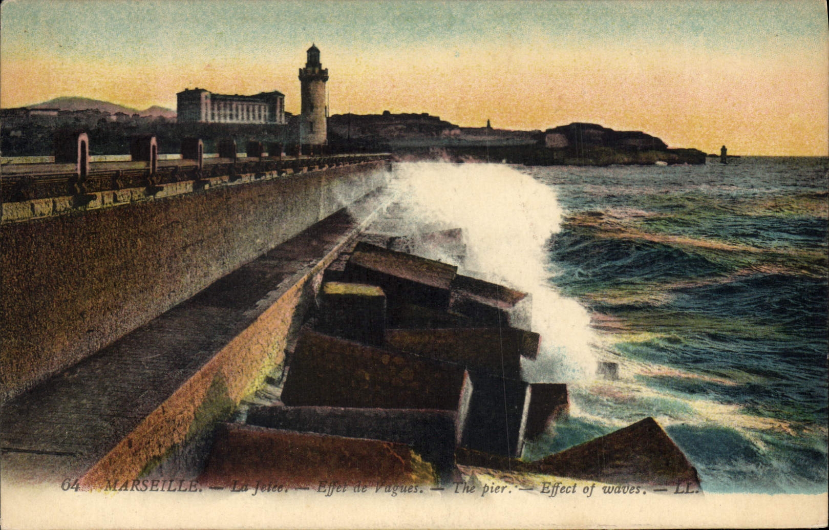 CPA Marseille La fetee Effet de Vagues 