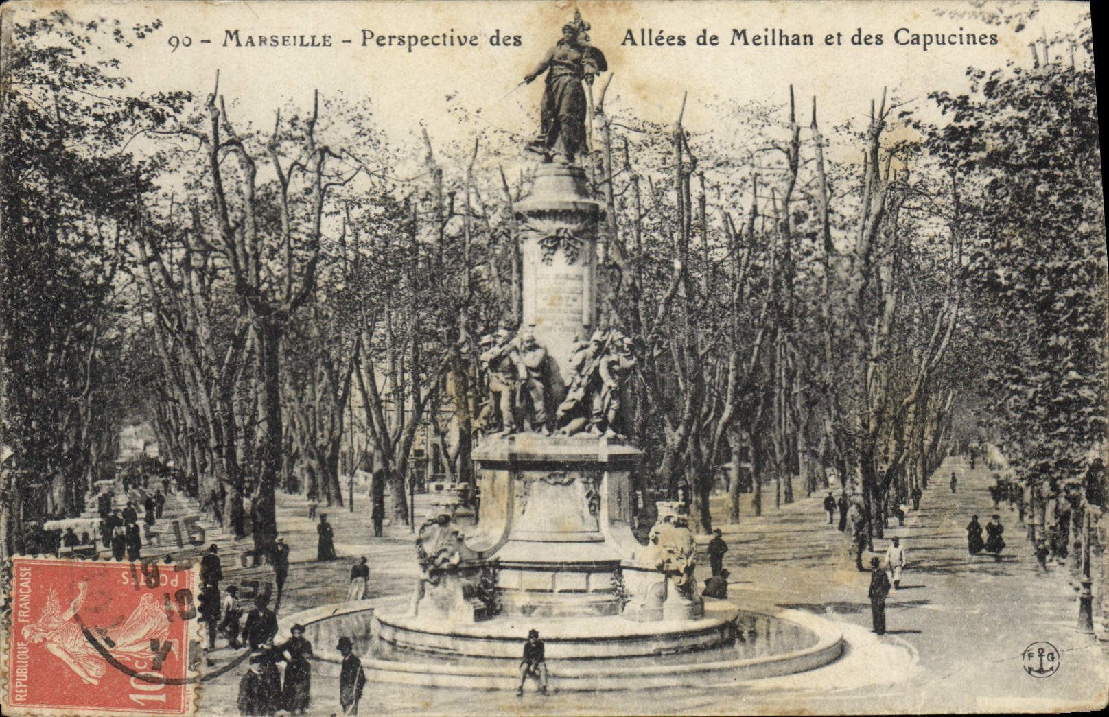 CPA Marseille Perspective des Allees de Meilhan et des Capucines 