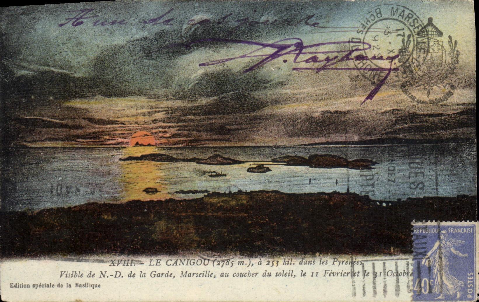 CPA Le Canigou Visible de ND de la Garde Marseille 