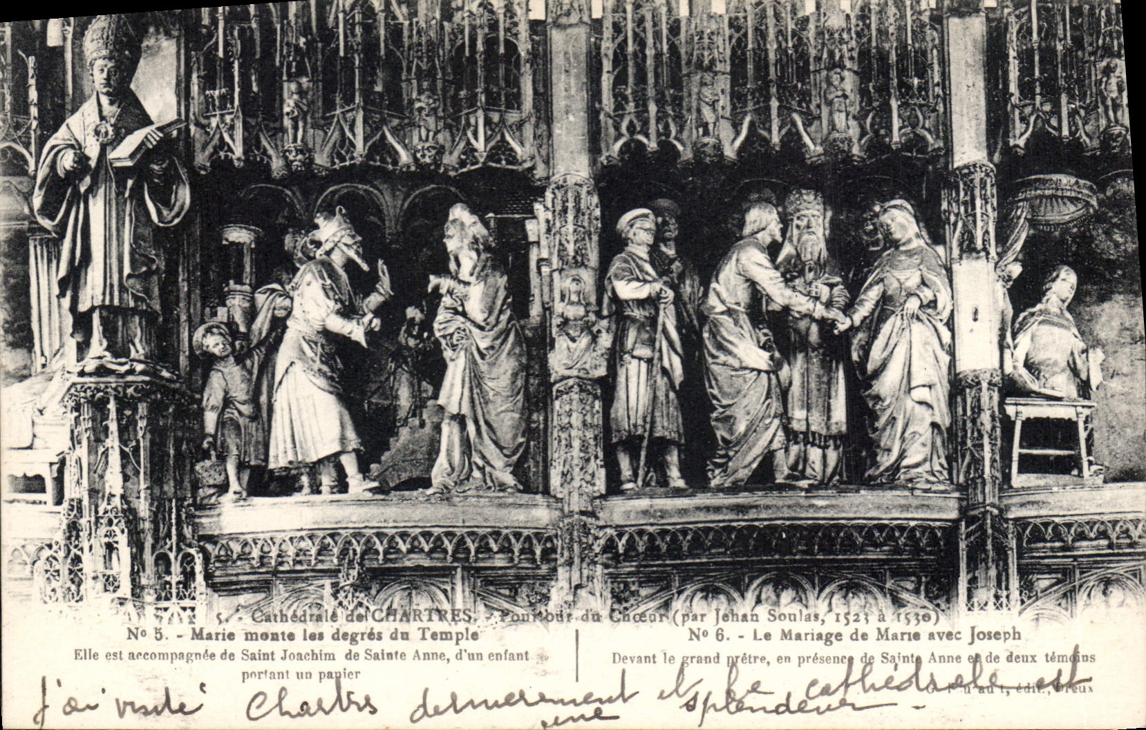 CPA Cathedrale de Chartres Marie monte les degres du Temple 