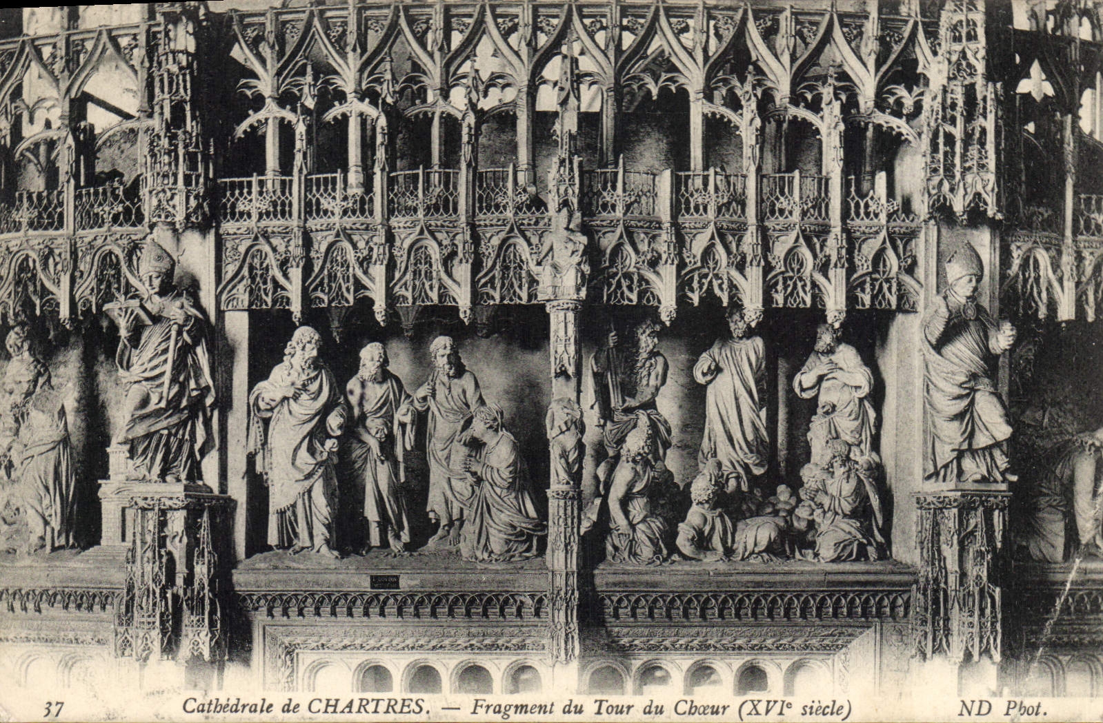 CPA Cathedrale de Chartres Fragment du Tour du Choeur XVI siecle 