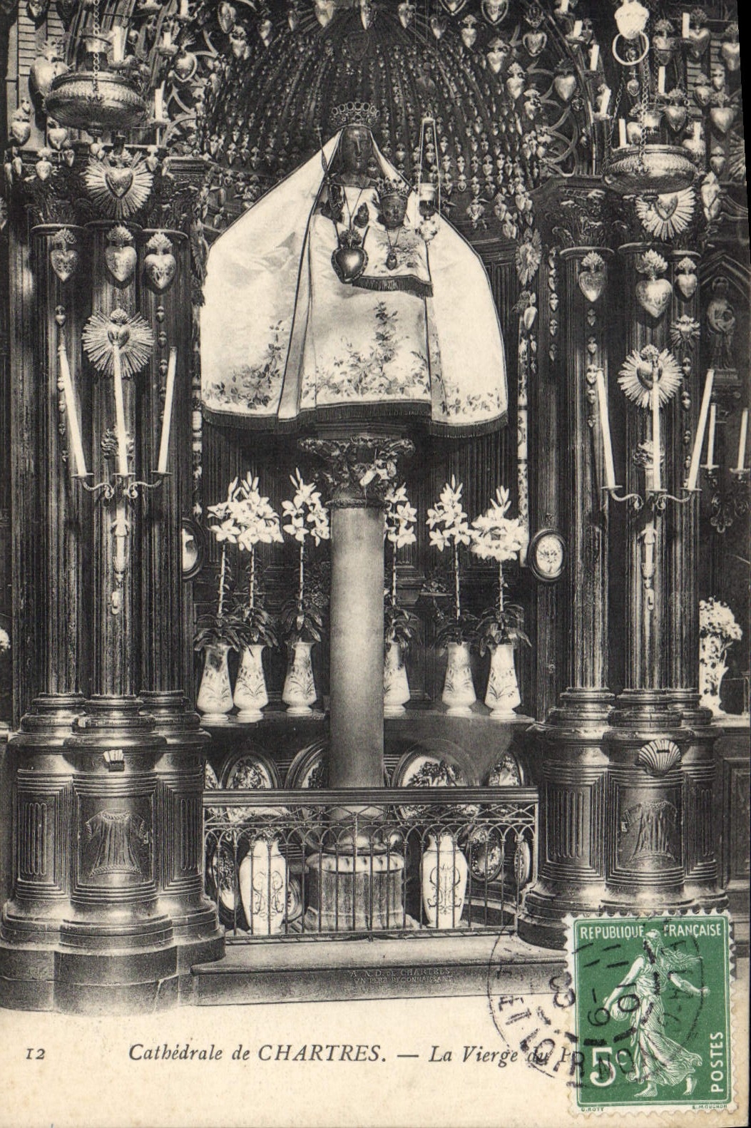 CPA Cathedrale de Chartres La Vierge 