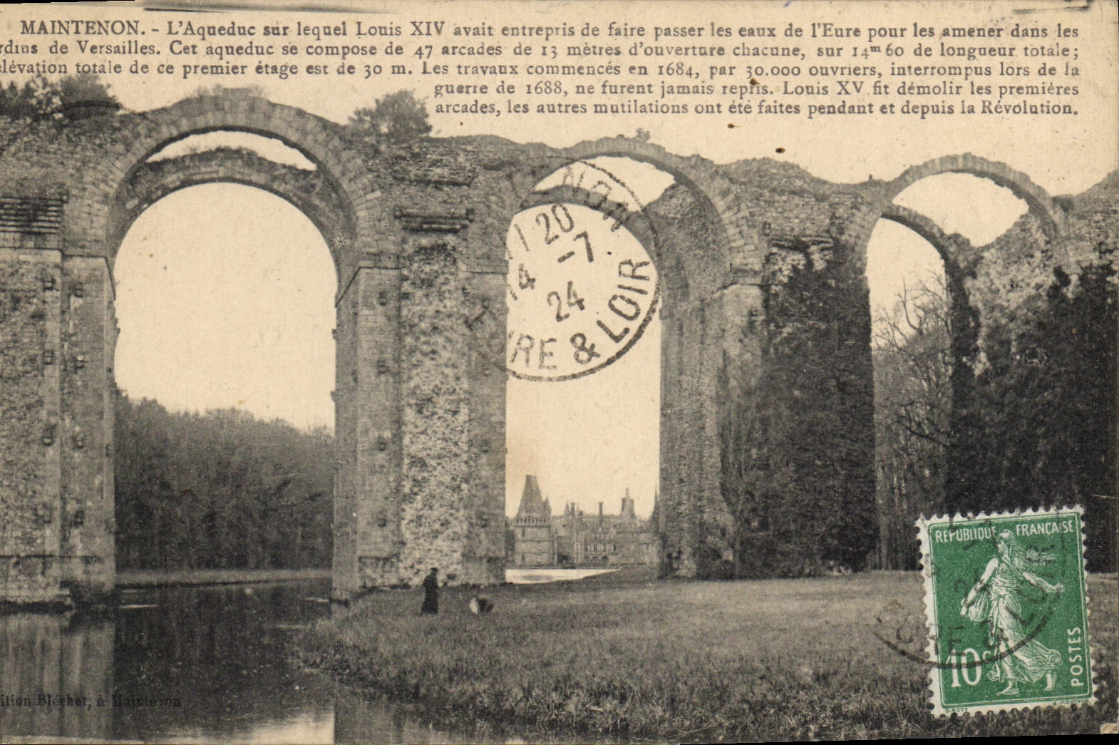 CPA Maintenon L'Aqueduc sur lequrl Louis XIV avait entrepris de faire passer les caux de l'Eure pour