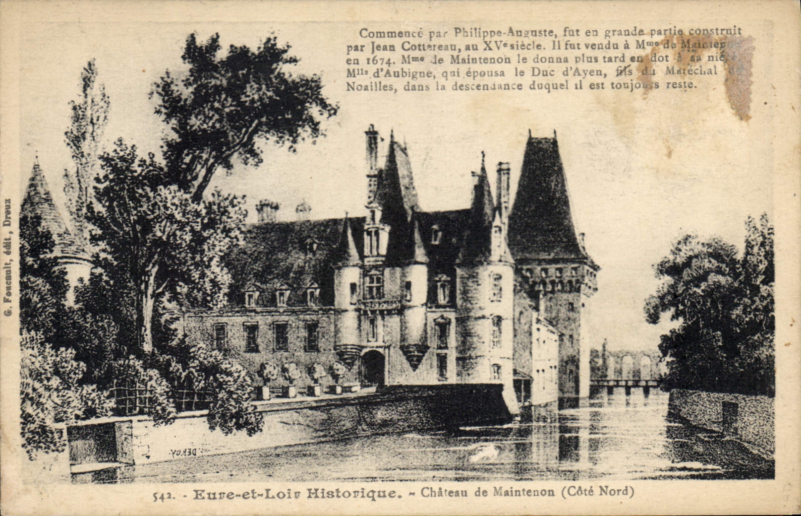 CPA Eure et Loir Historique Chateau de Maintenon Cote Nord