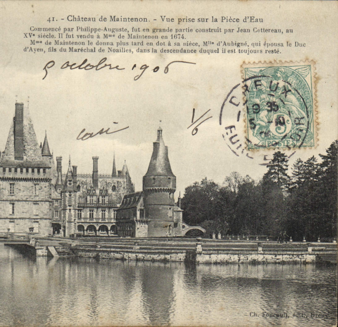 CPA Chateau de Maintenon Vue prise sur la Piece d'Eau 