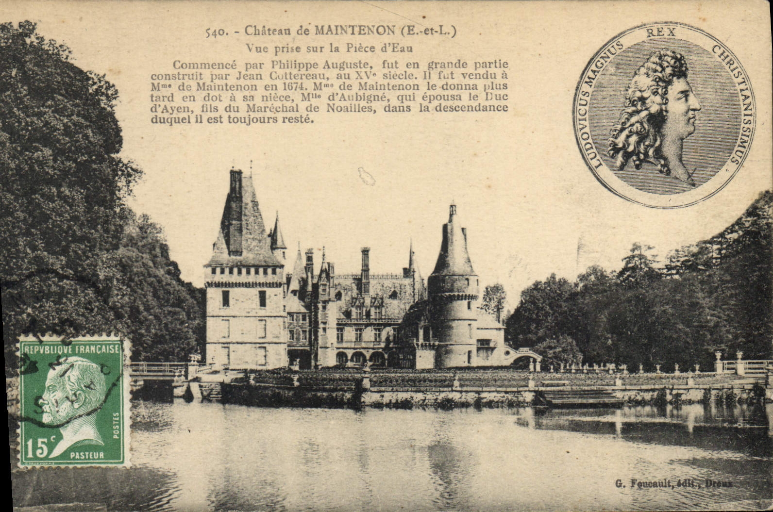 CPA Chateau de Maintenon E et L Vue prise sur la Piece d 'Eau 
