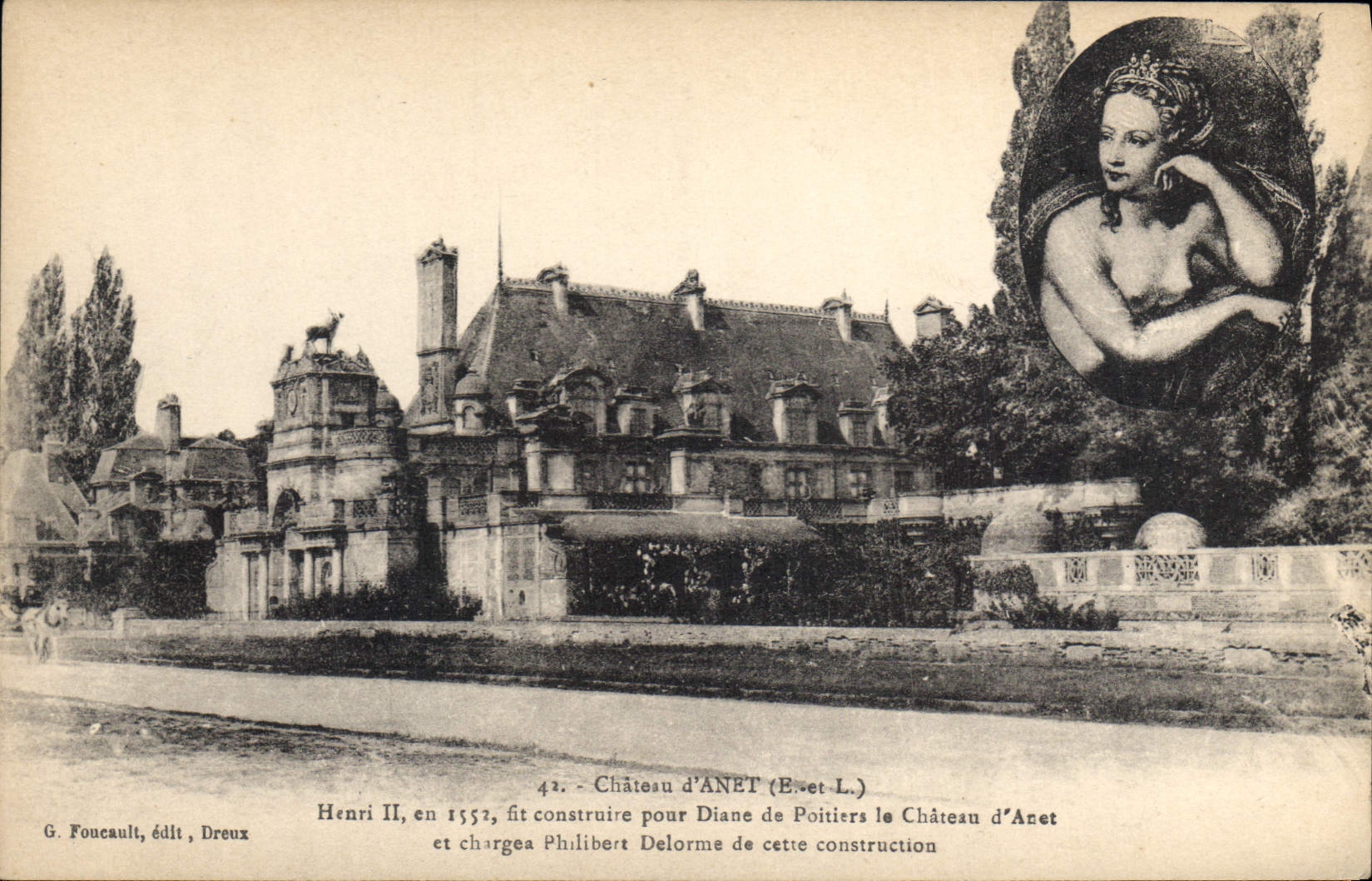 CPA Chateau d'Anet E et L Henri II en 1552 fit construite pour Diane de Poitiers le Chateau d'Anet e