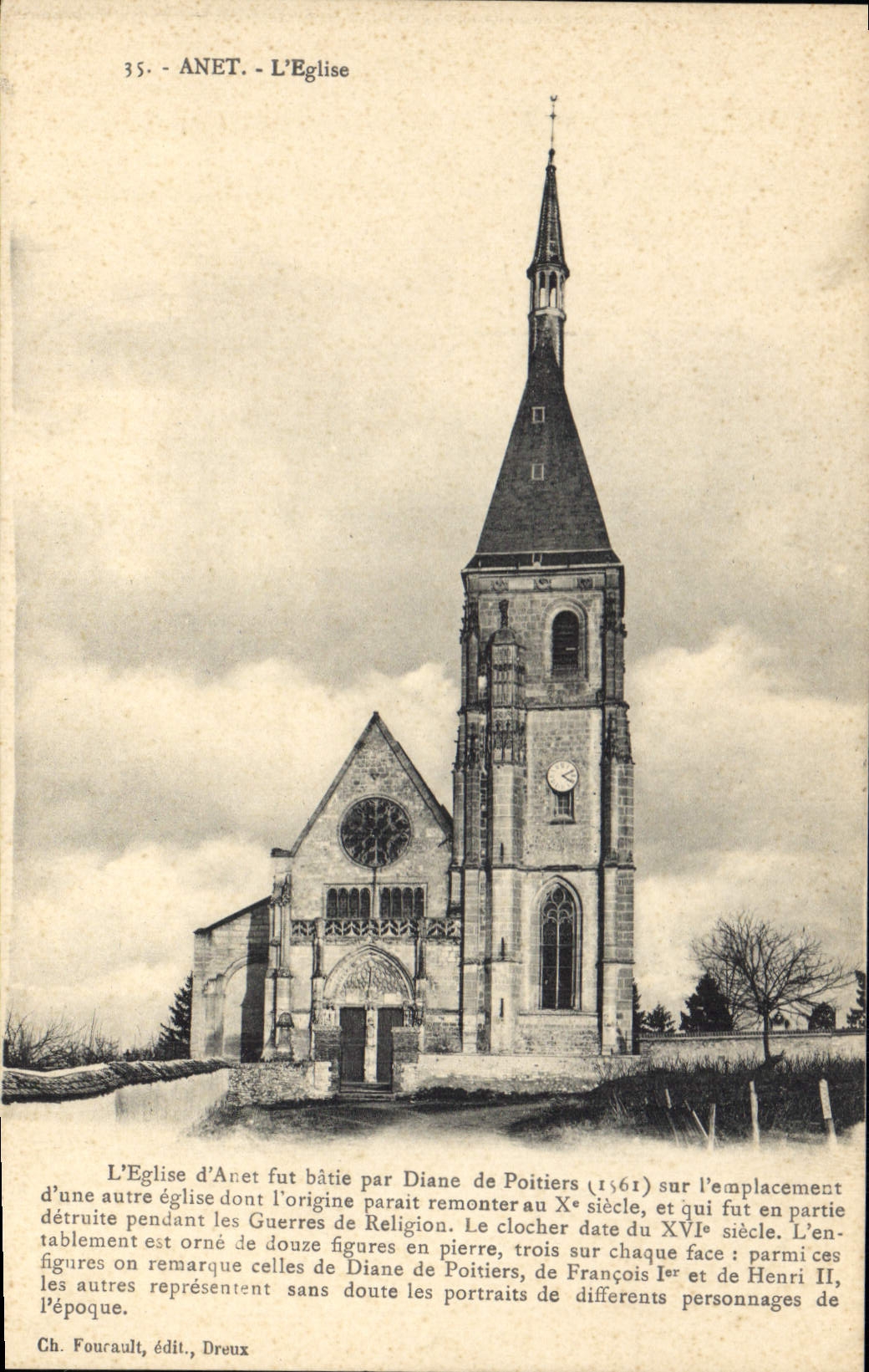 CPA Anet L'Eglise L'Eglise d'Anet fut batie par Diane de Poitiers 1561