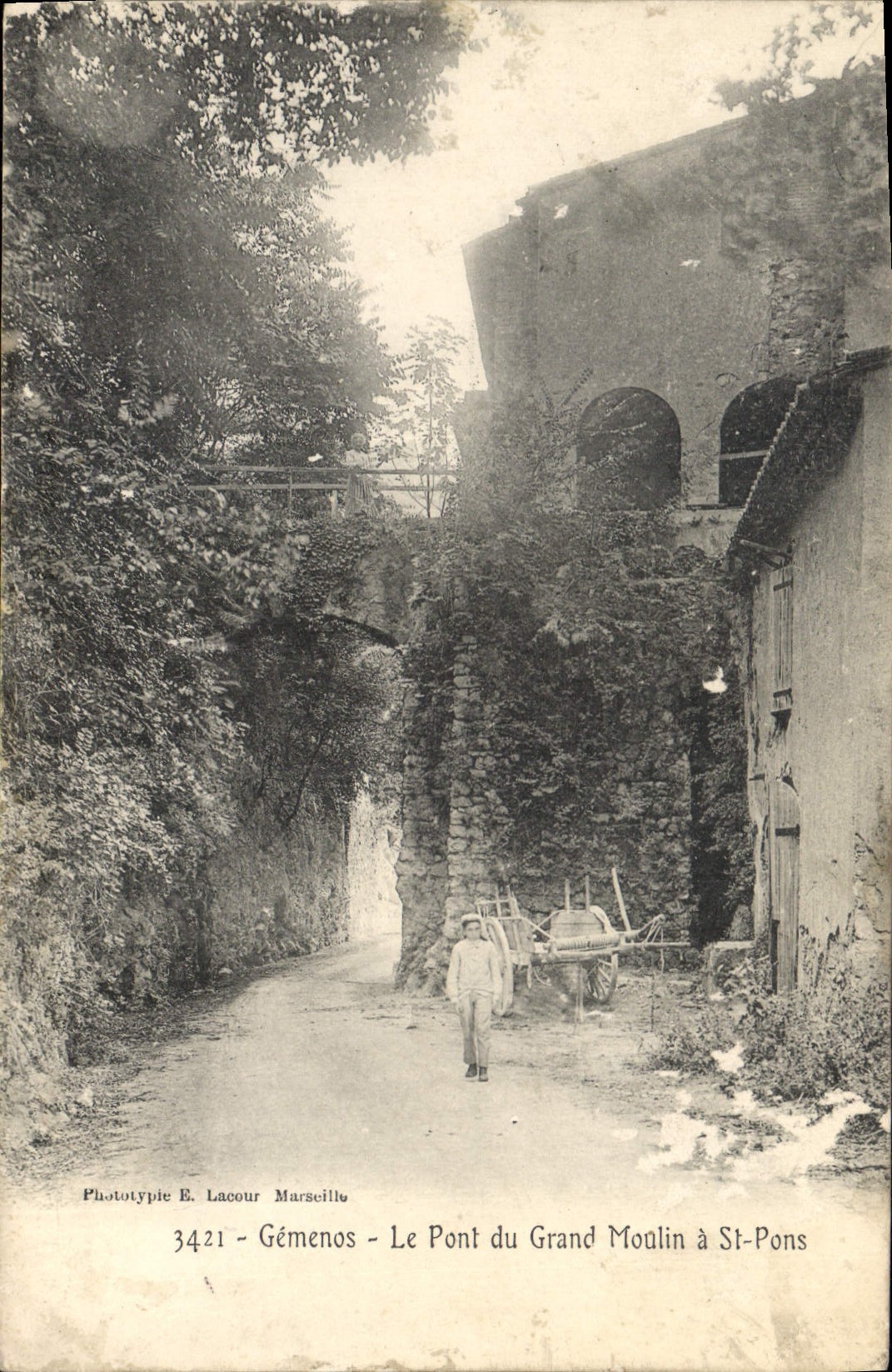 CPA Gemenos Le Pont du Grand Moulin a St Pons
