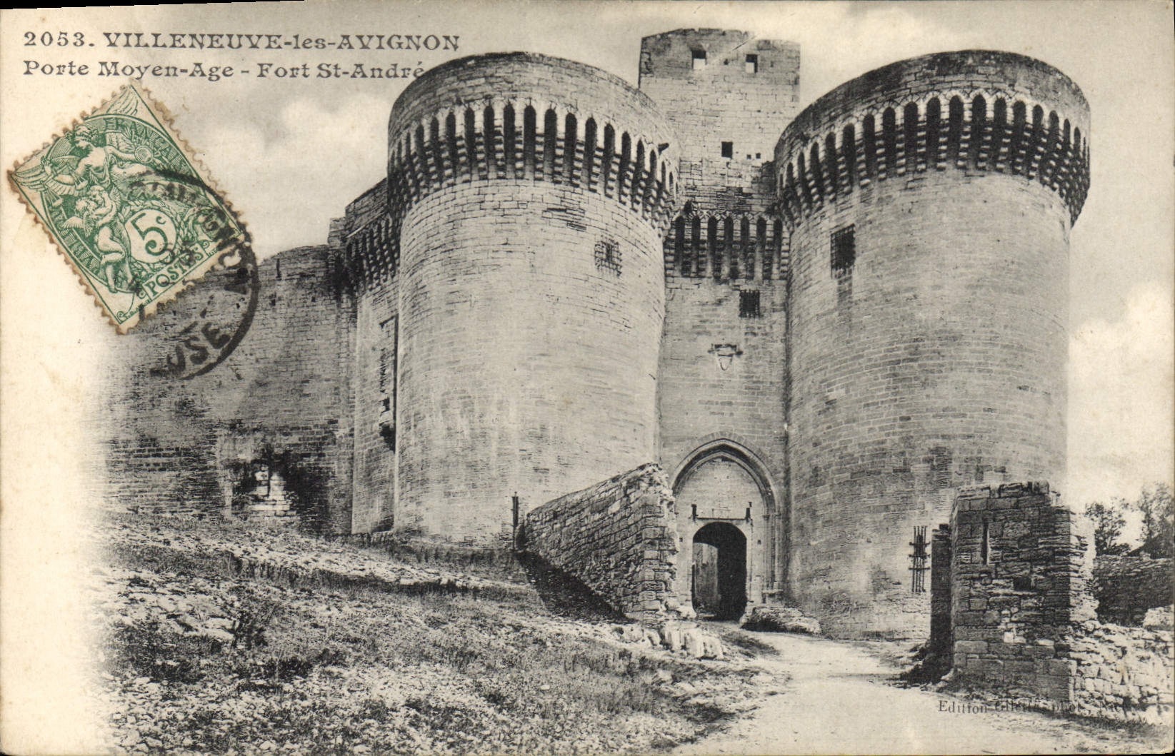 CPA Villeneuve les Avignon Porte Moyen Age Fort St Andre
