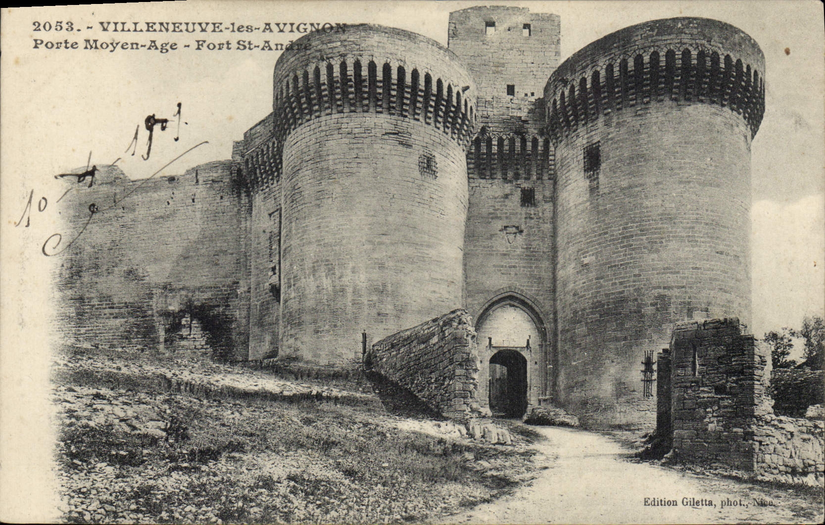 CPA Villeneuve les Avignon Porte Moyen Age Fort St Andre 