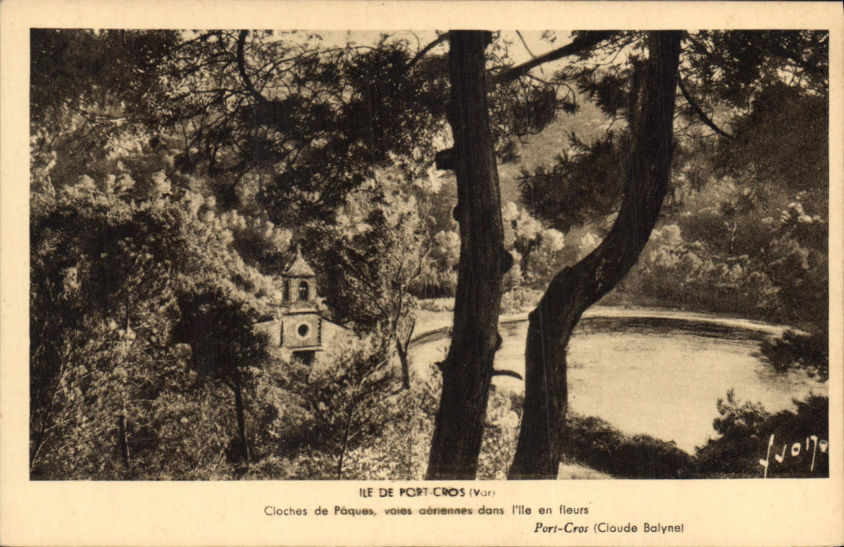 CPA Ile de Port Cros Var Cloches de Paques voies aeriennes dans l'lle en fleurs 