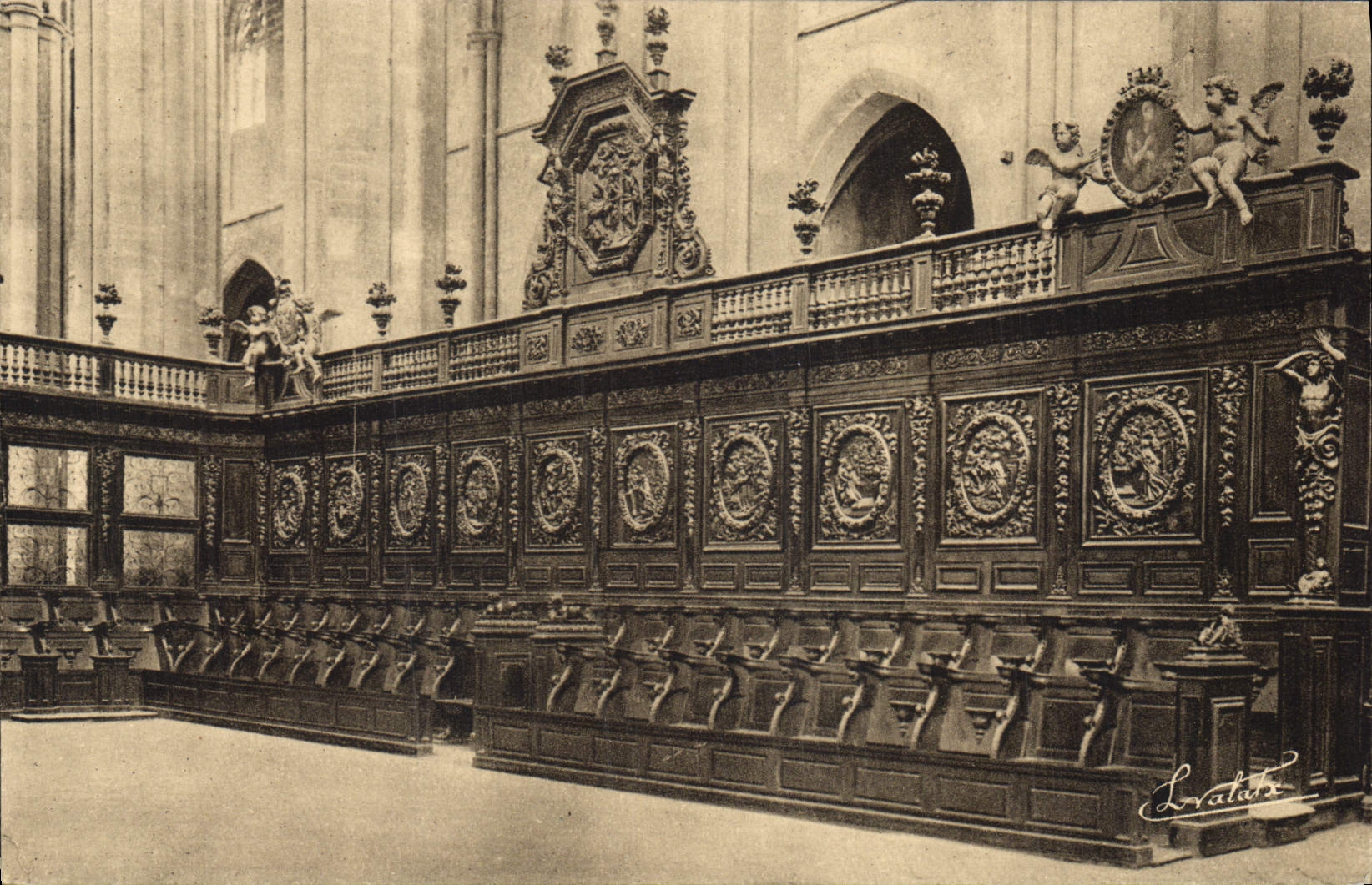 CPA Basilique de St Maximin Var Partie des Stalles Cote gauche 