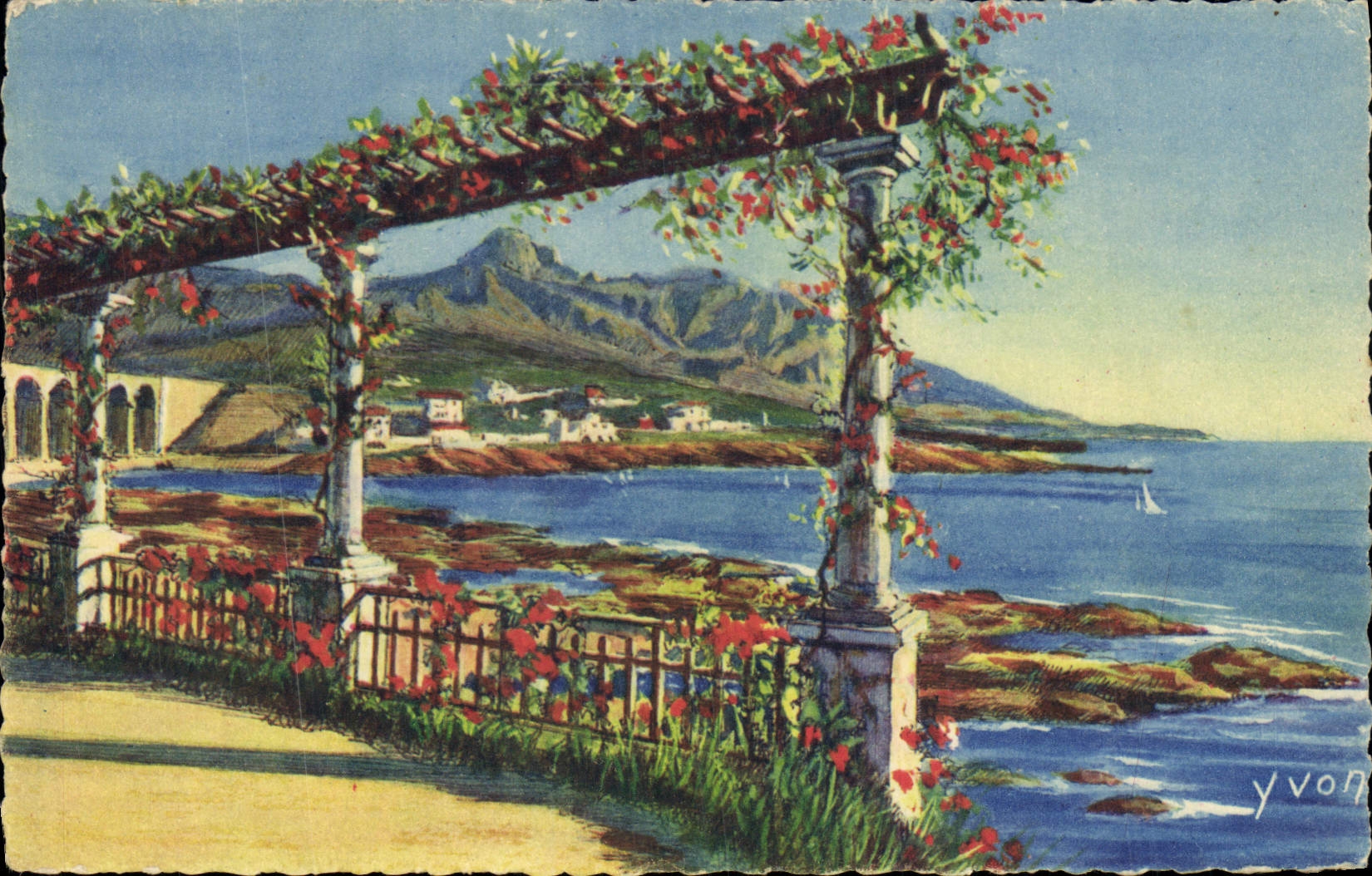 CPA Cote d'Azur Antheor Var Le Cap Roux vu a travers une pergola