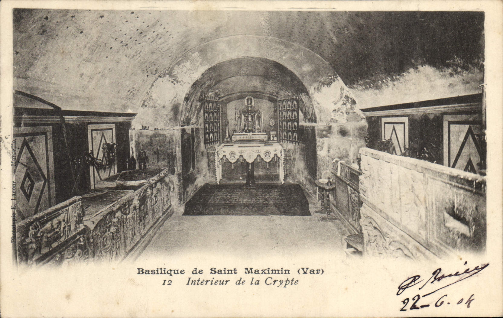 CPA Basilique de Saint Maximin Var Interieur de la Crypte 