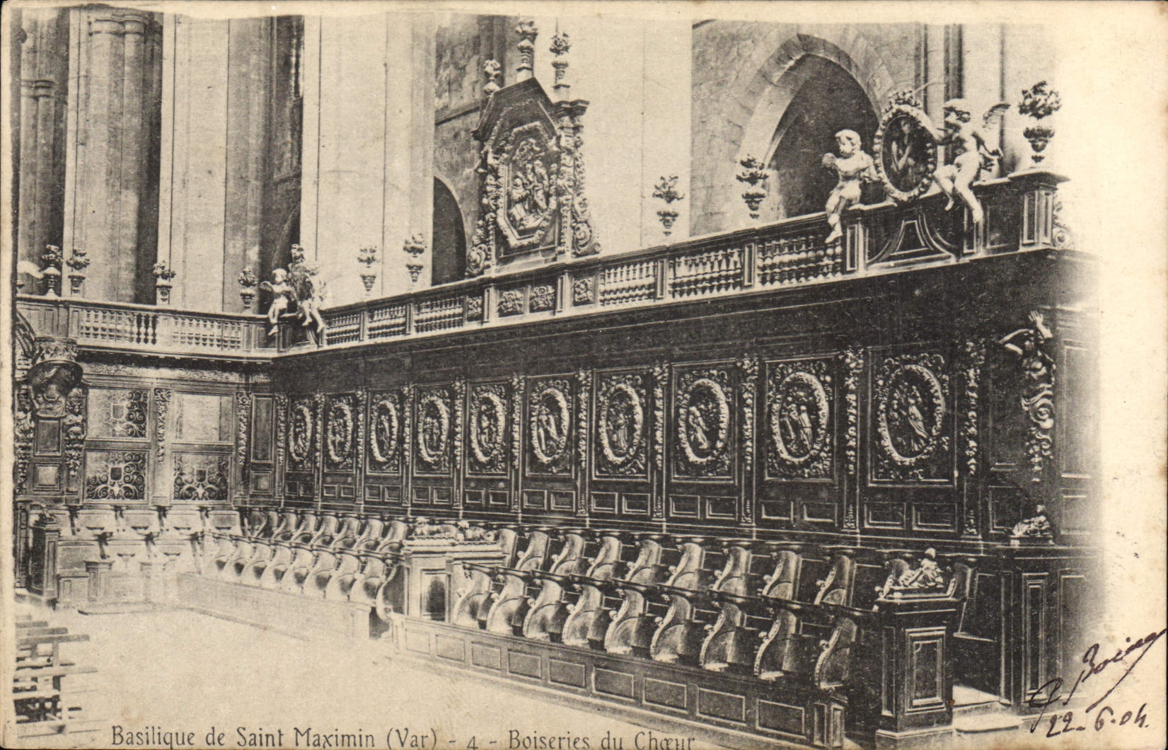 CPA Basilique de Saint Maximin Var Boiseries du Choeur 