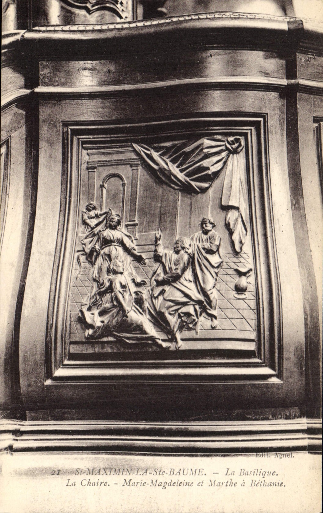 CPA St Maximin la Ste Baume La Basilique La Chaire Marie Magdelaine et Marthe a Bethanie 