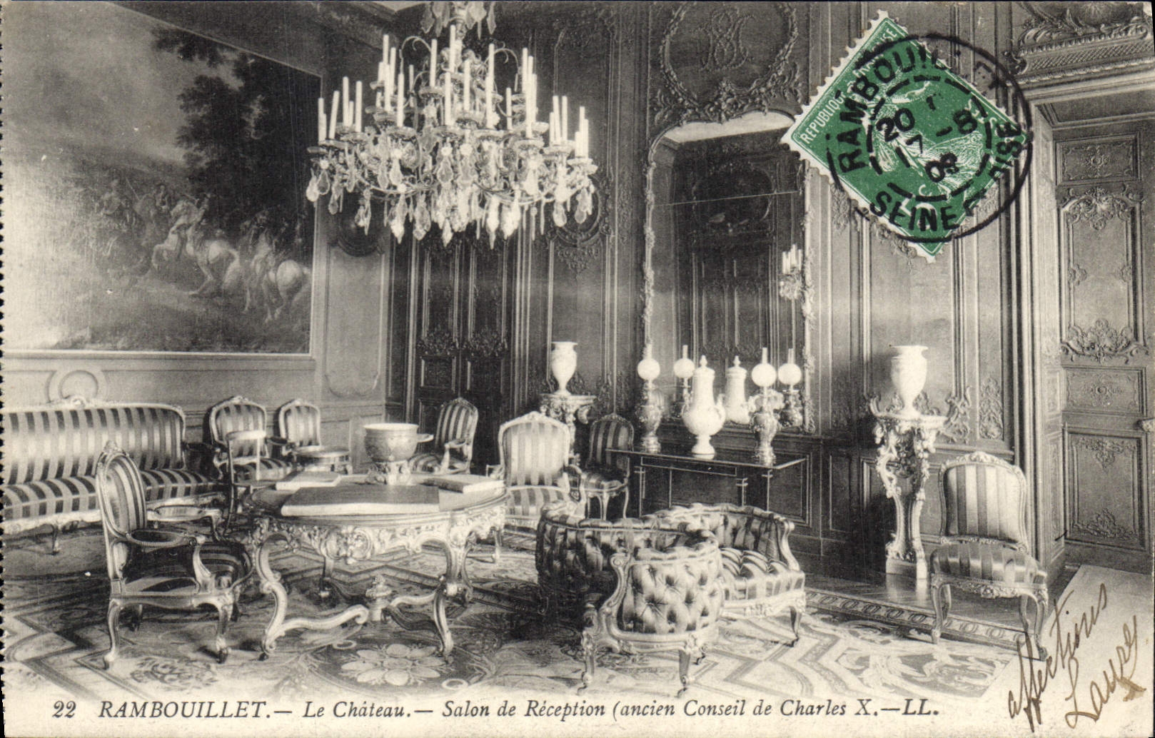 CPA Rambouillet Le Chateau Salon de Reception ancien Conseil de Charles X