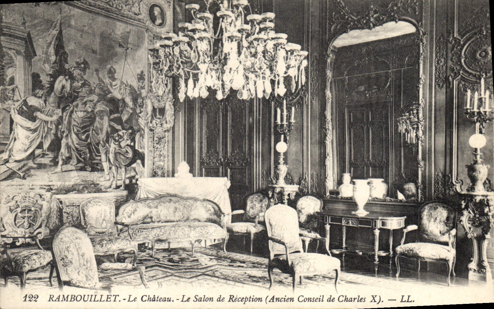 CPA Rambouillet Le Chateau Le Salon de Reception Ancien Conseil de Charles X