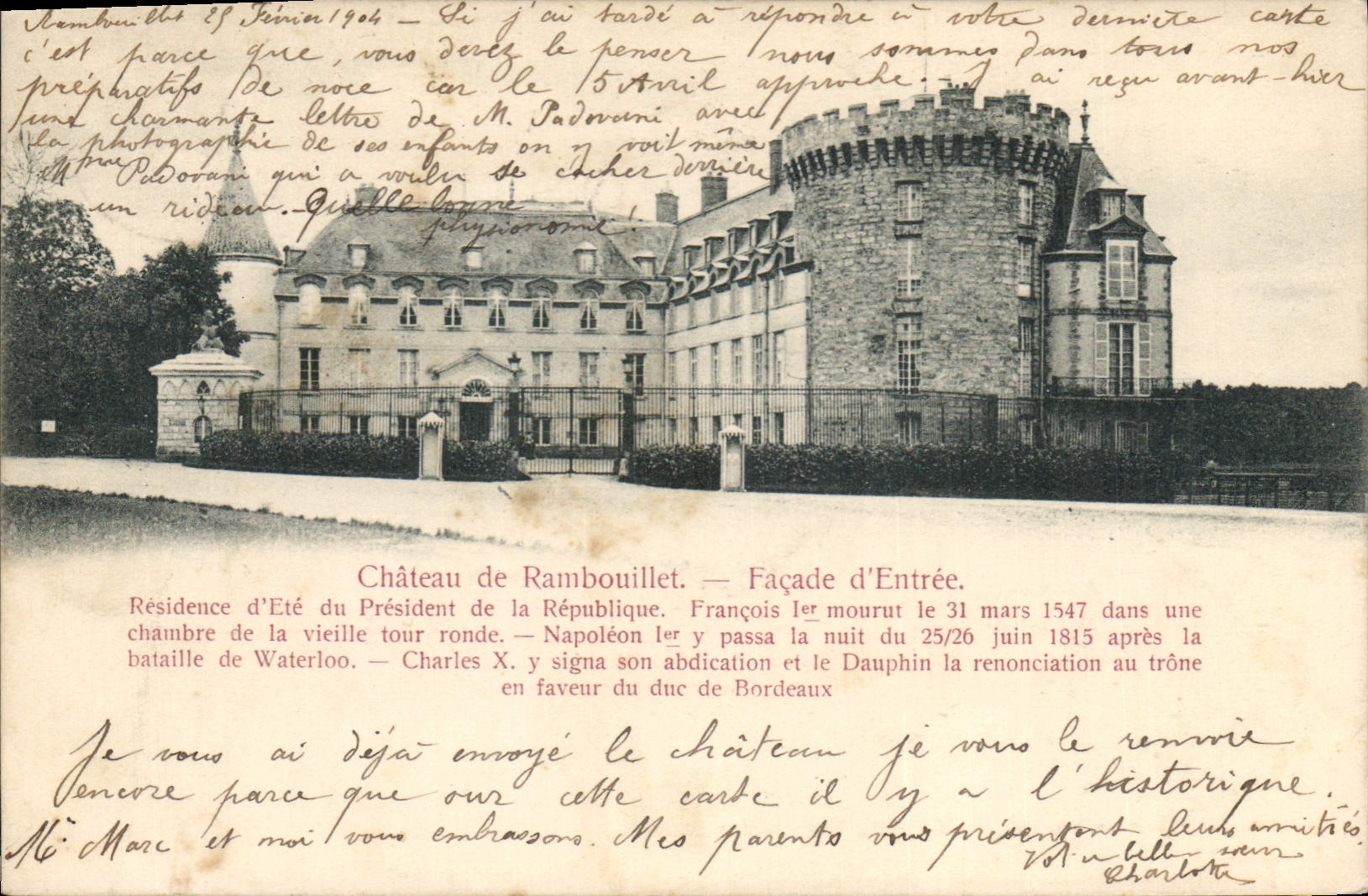 CPA Chateau de Rambouillet Facade d'Entree
