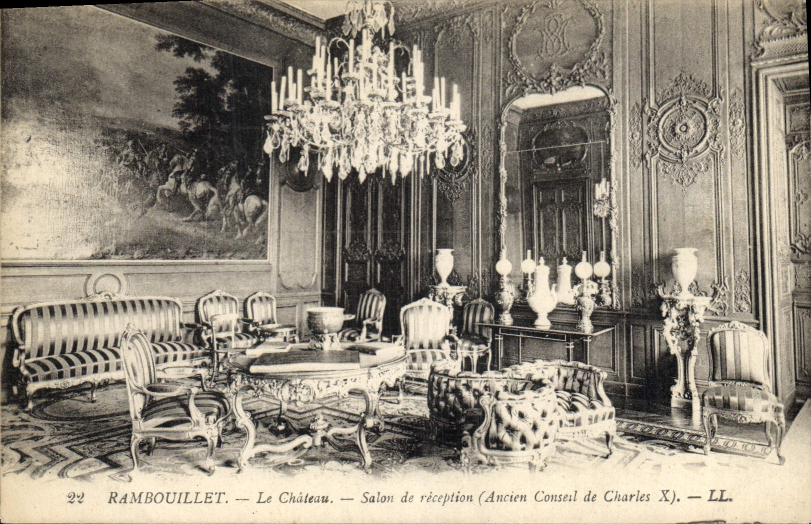 CPA Rambouillet Le Chateau Salon de reception Ancien Conseil de Charles X