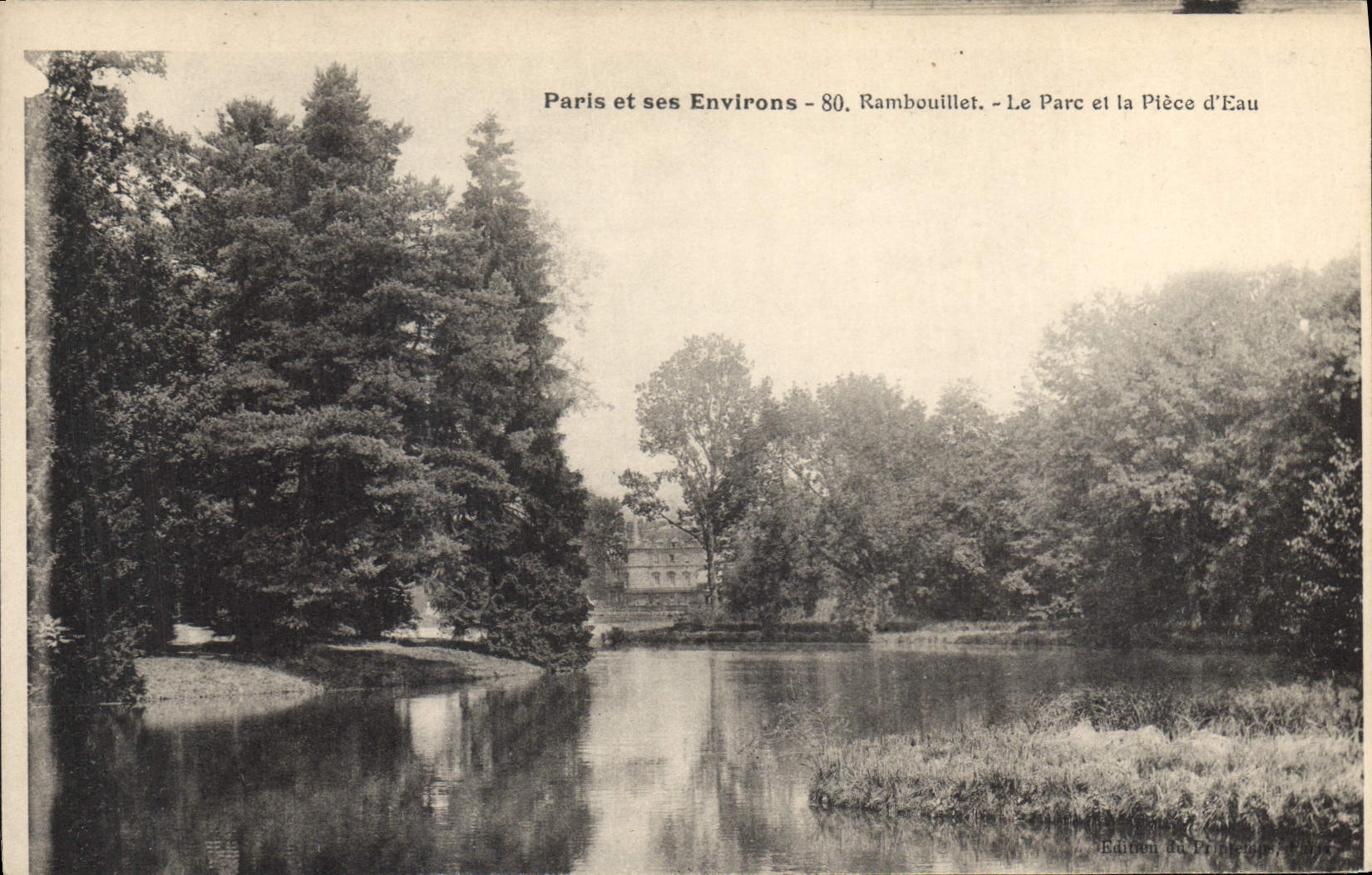 CPA Paris et ses Environs Rambouillet Le Parc et la Piece d'Eau