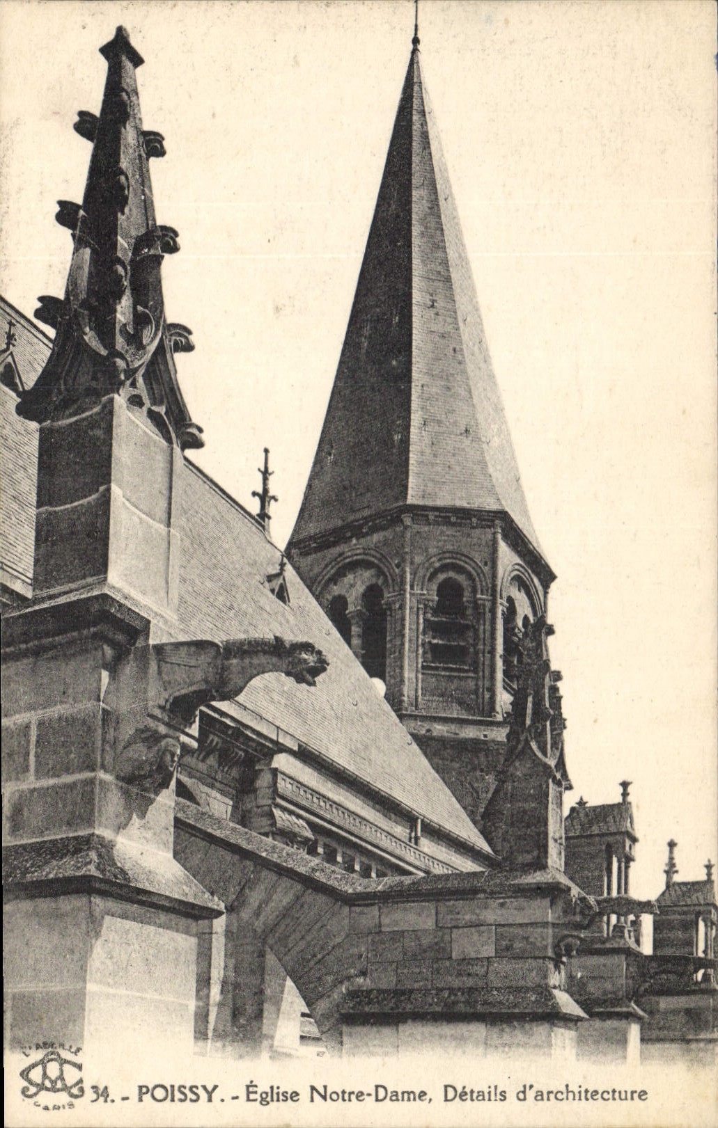 CPA Poissy Eglise Notre Dame Details d'architecture