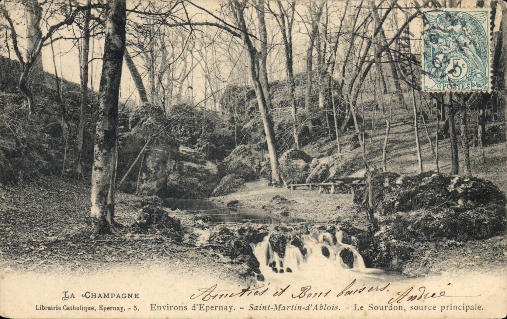 CPA La Champagne Environs d'Epernay Saint Martin d'Ablois Le Sourdon source principale 