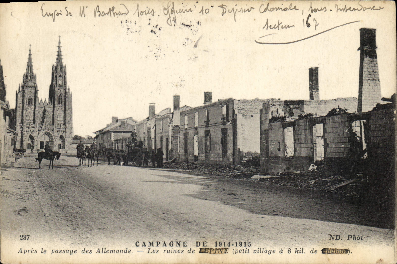CPA Campagne de 1914 1915 Apres le passage des Allemands Les ruines de Lepine 