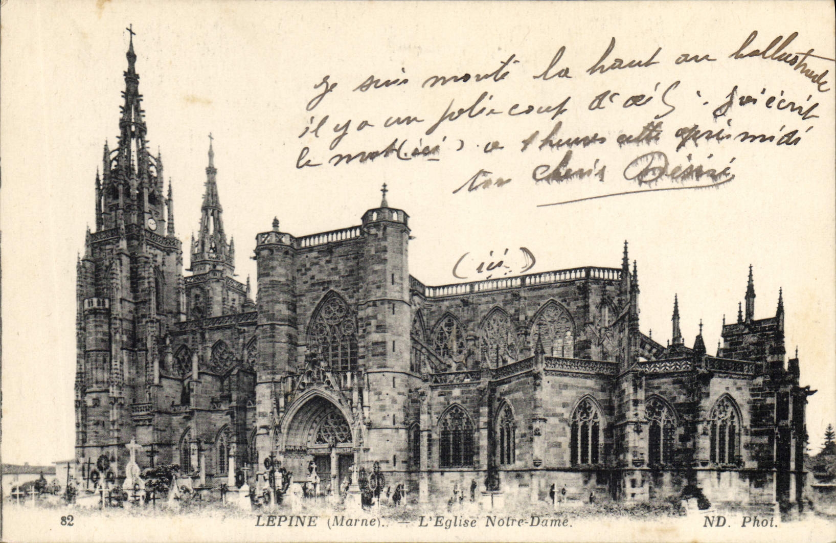 CPA Lepine Marne L'Eglise Notre Dame 