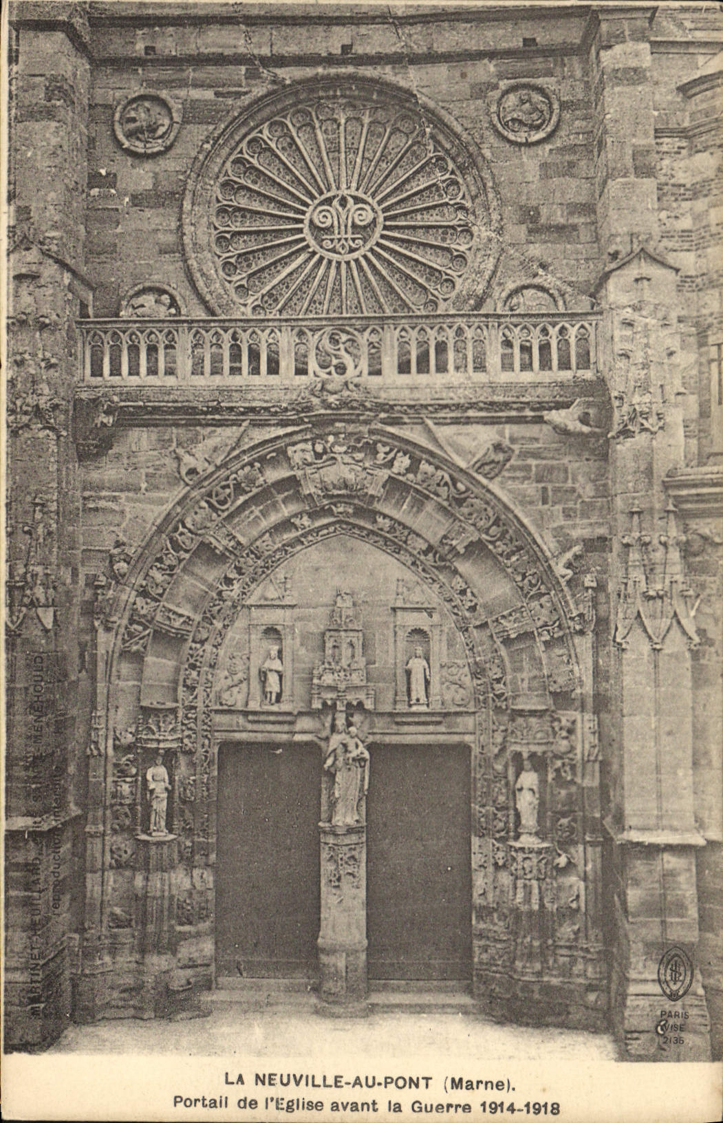 CPA La Neuville au Pont Marne Portal de l'Eglise avant la Guerre 1914 1918 