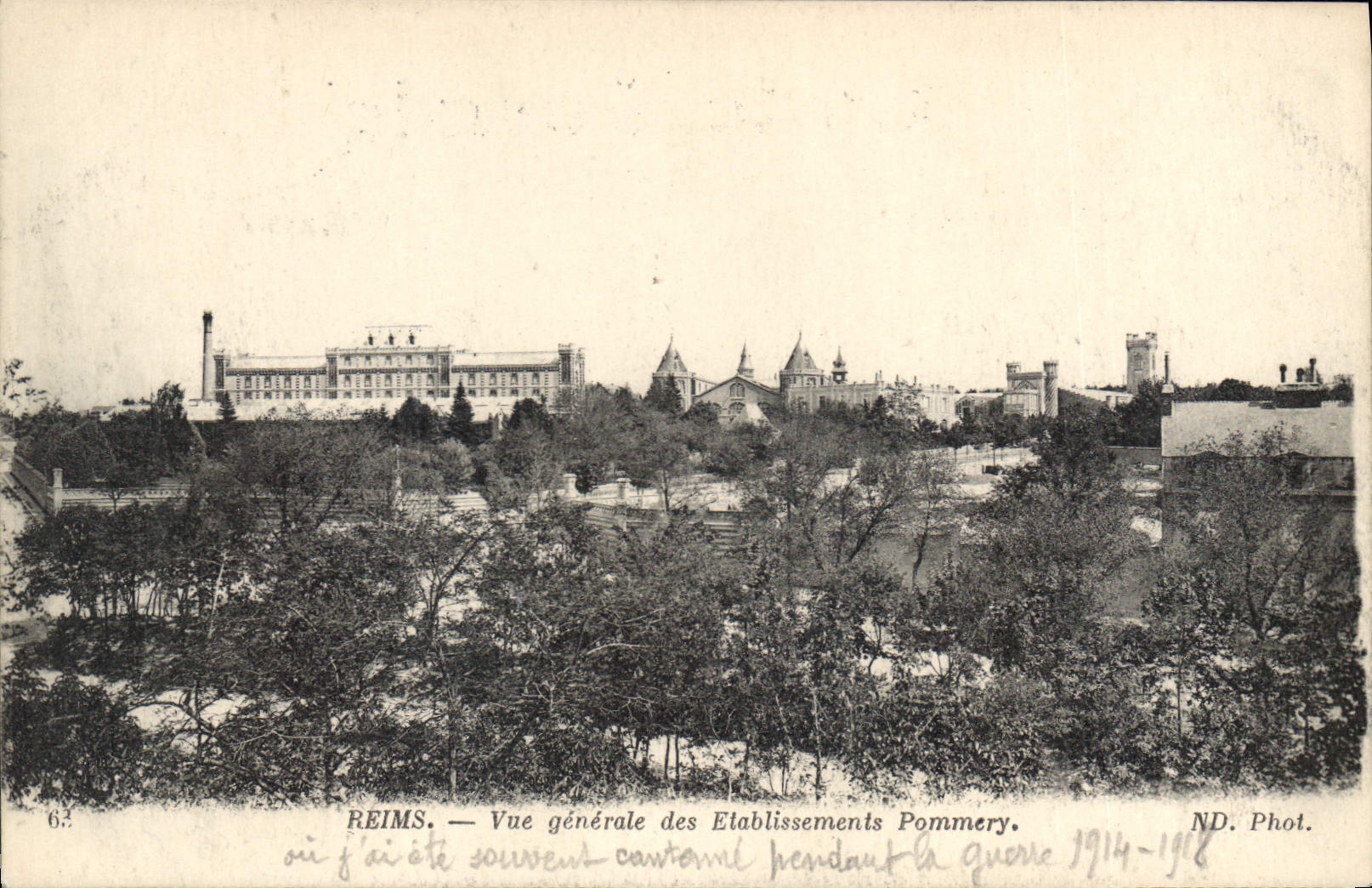 CPA Reims Vue generale des Etablissements Pommery 