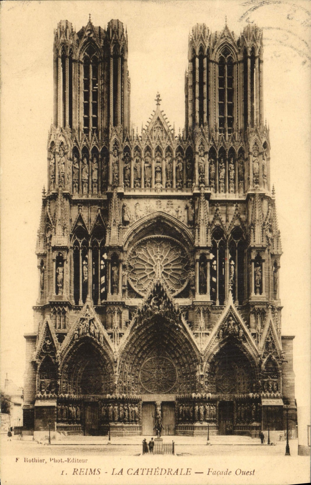 CPA Reims La Cathedrale Facade Ouest 