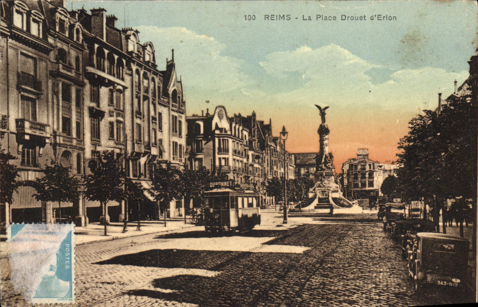 CPA Reims La Place Drouet d'Erlon  Tramway
