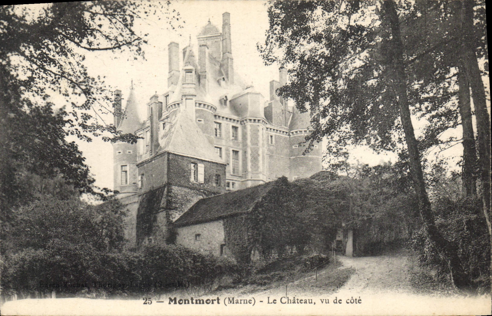 CPA Montmort Marne Le Chateau vu de cote