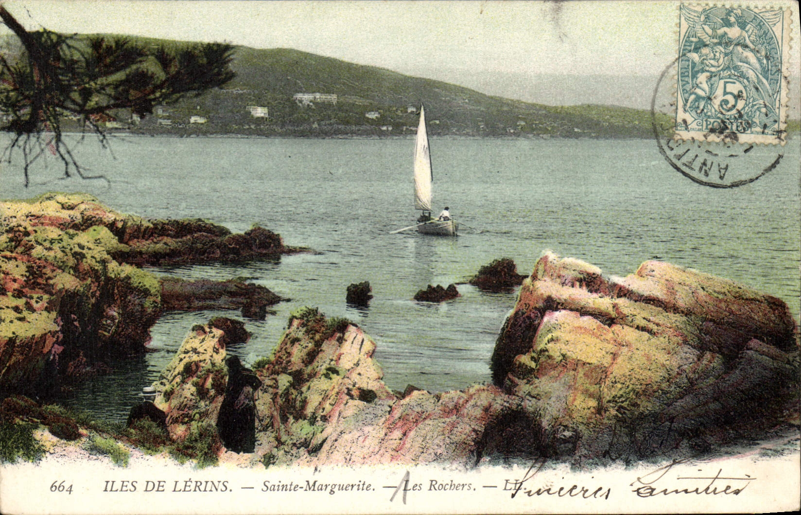CPA Iles de Lerins Sainte Marguerite Les Rochers 