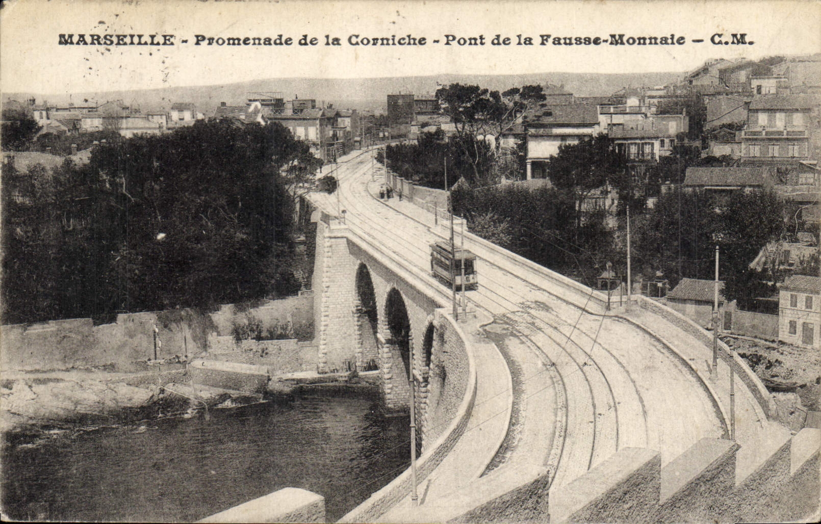 CPA Marseille Promenade de la Corniche Pont de la Fausse Monnaie