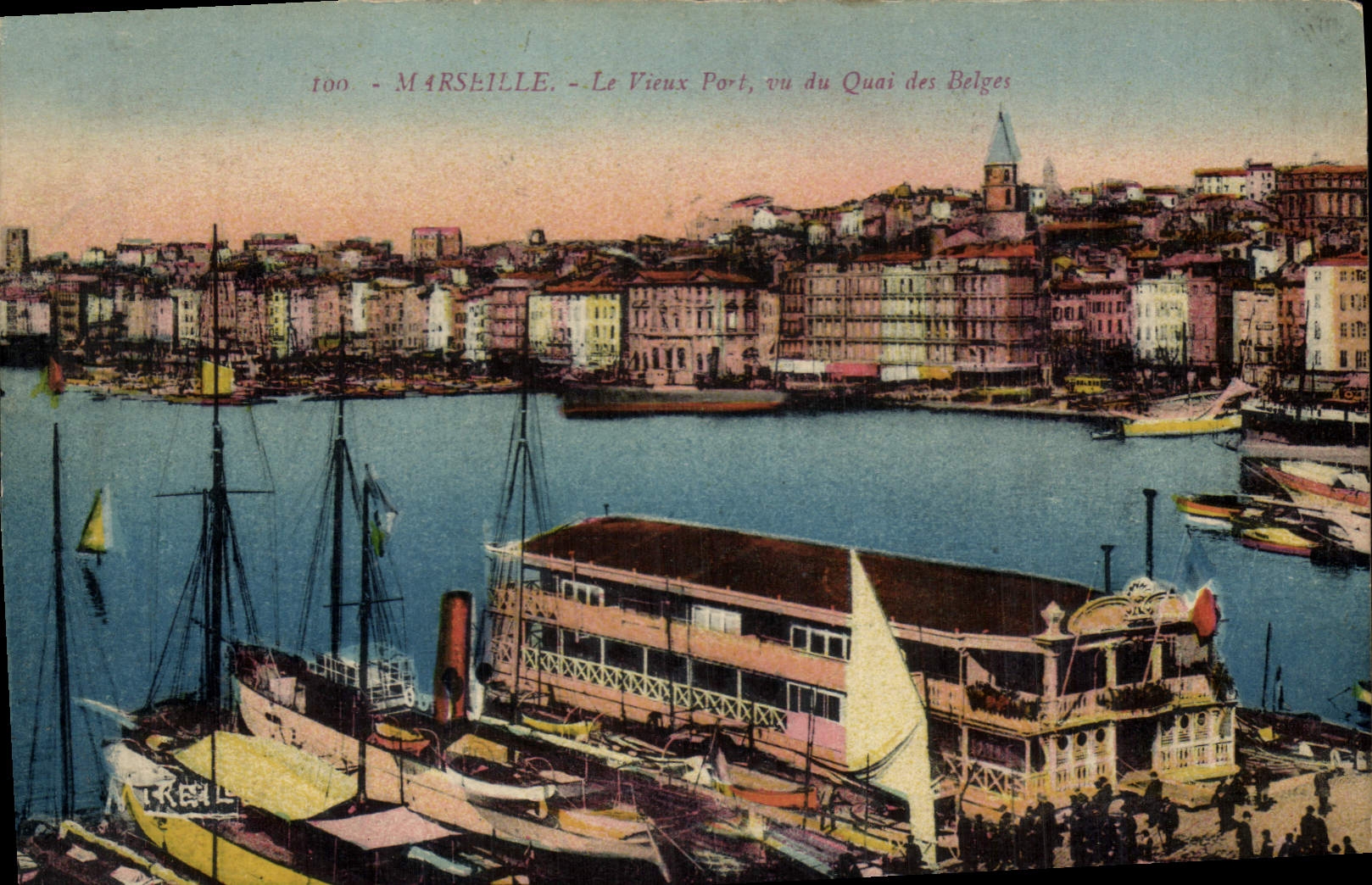CPA Marseille Le Vieux Port vu du Quai des Belges