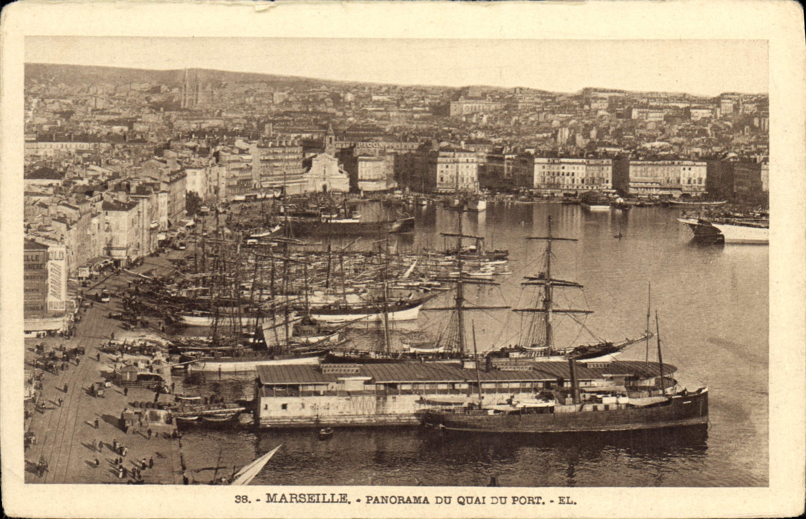 CPA Marseille Panorama du Quai du Port