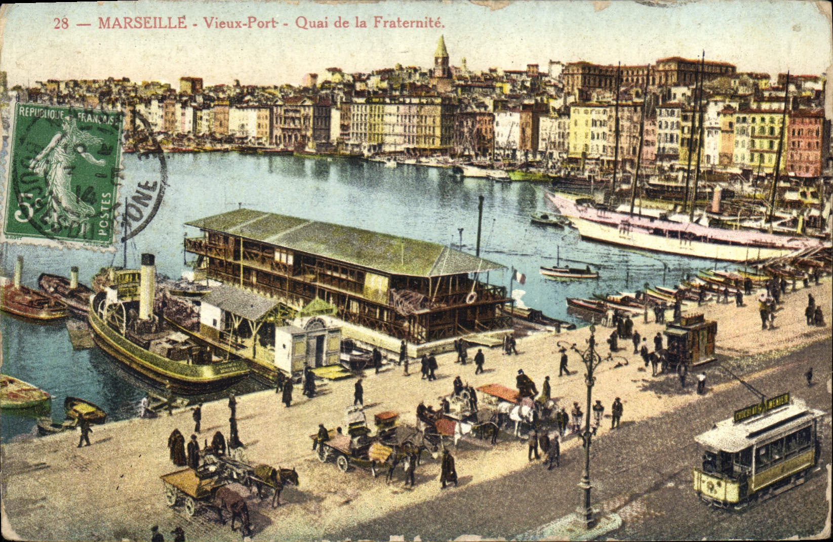 CPA Marseille Vieux Port Quai de la Fraternite 