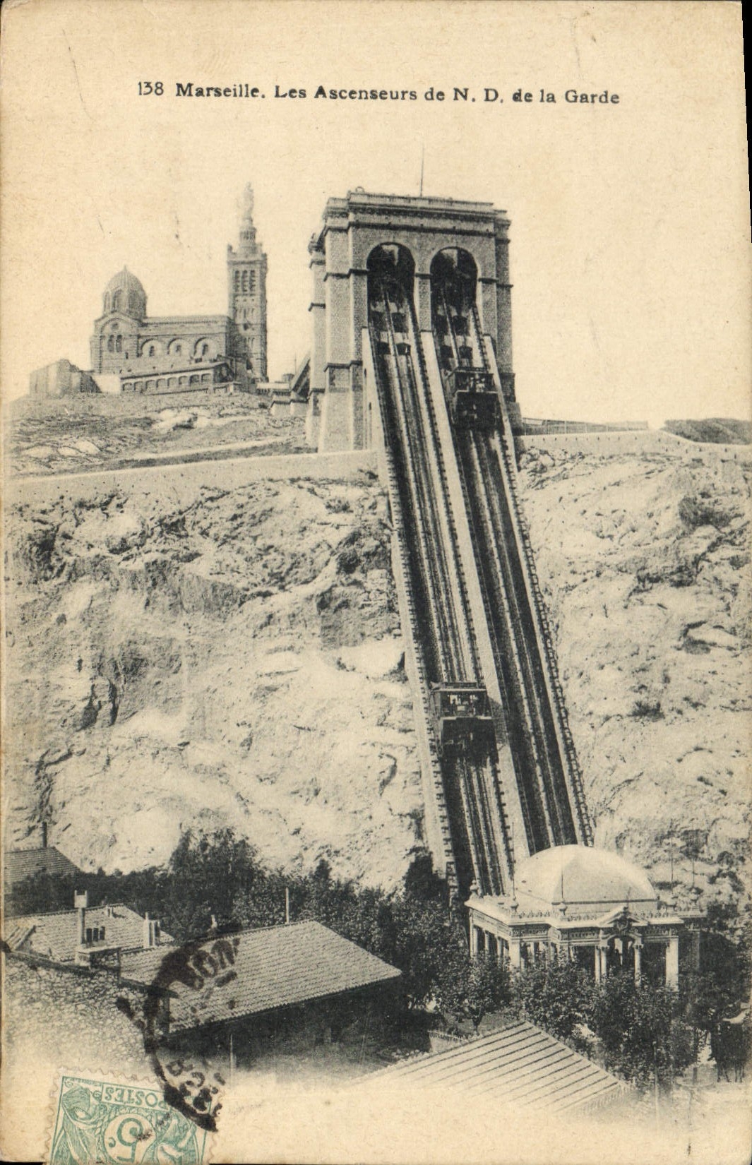 CPA Marseille Les Ascenseurs de ND de la Garde 