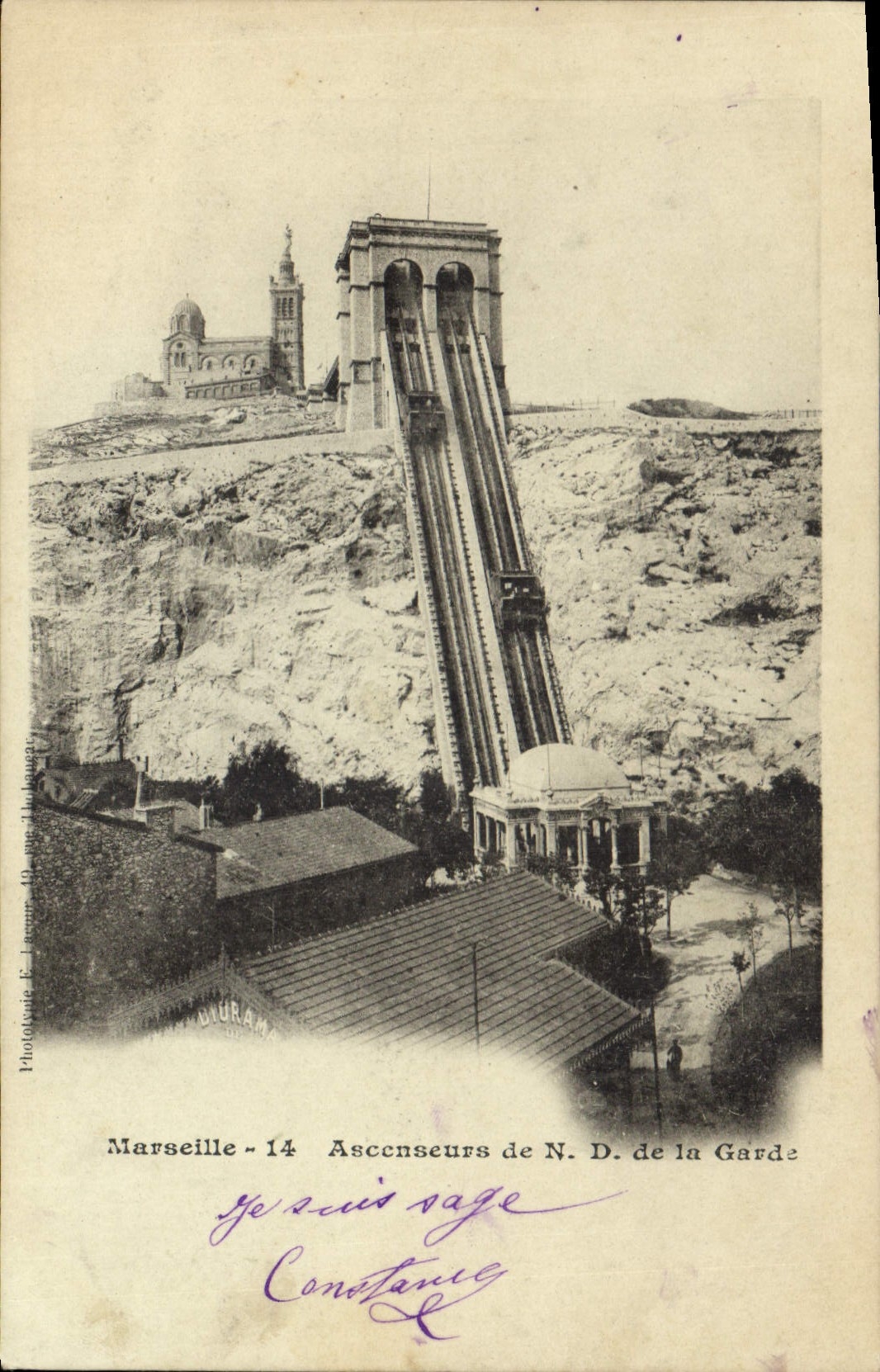 CPA Marseille Ascenseurs de ND de la Garde 