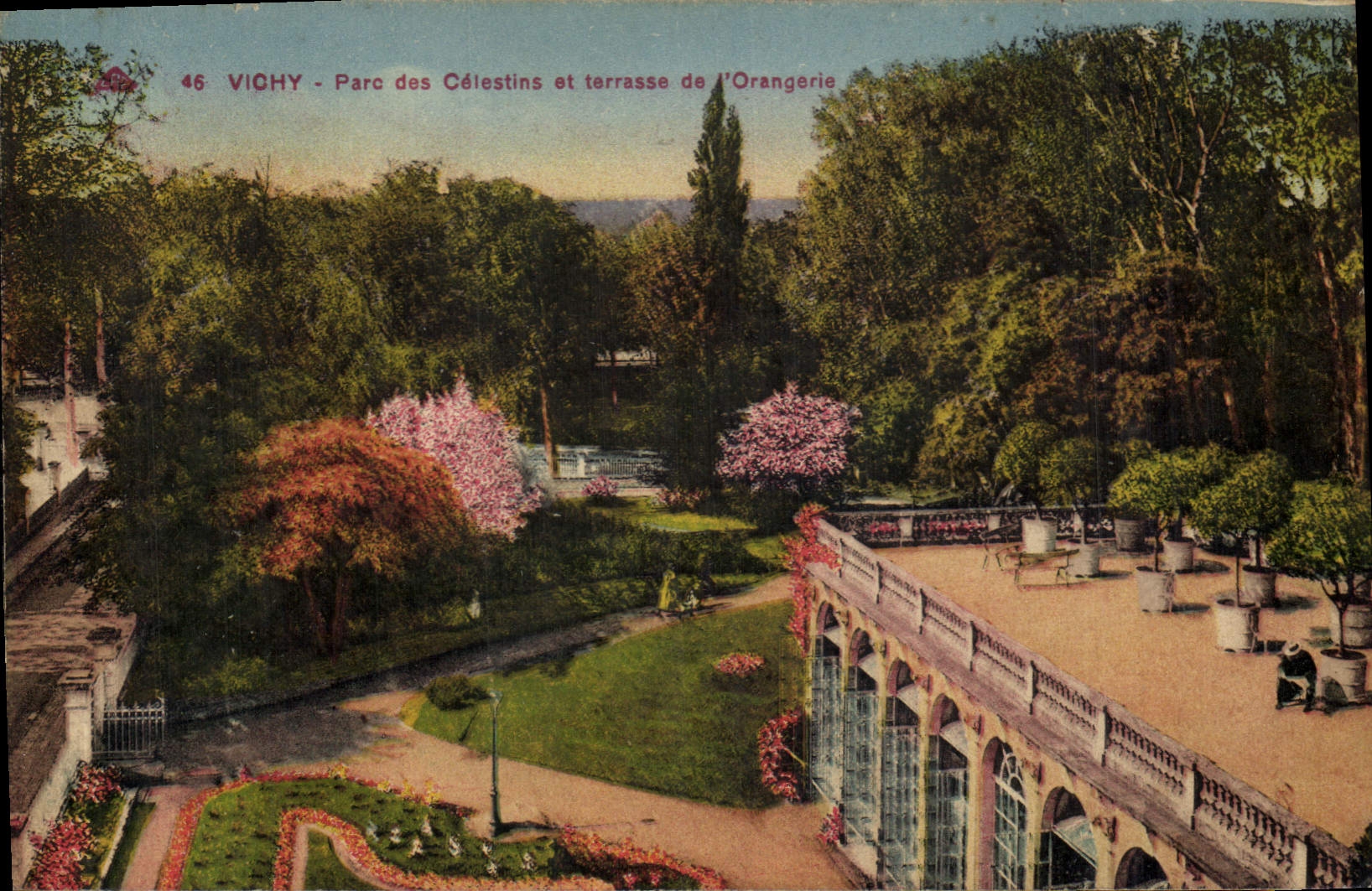 CPA Vichy Parc des Celestins et terrasse de Orangerie 