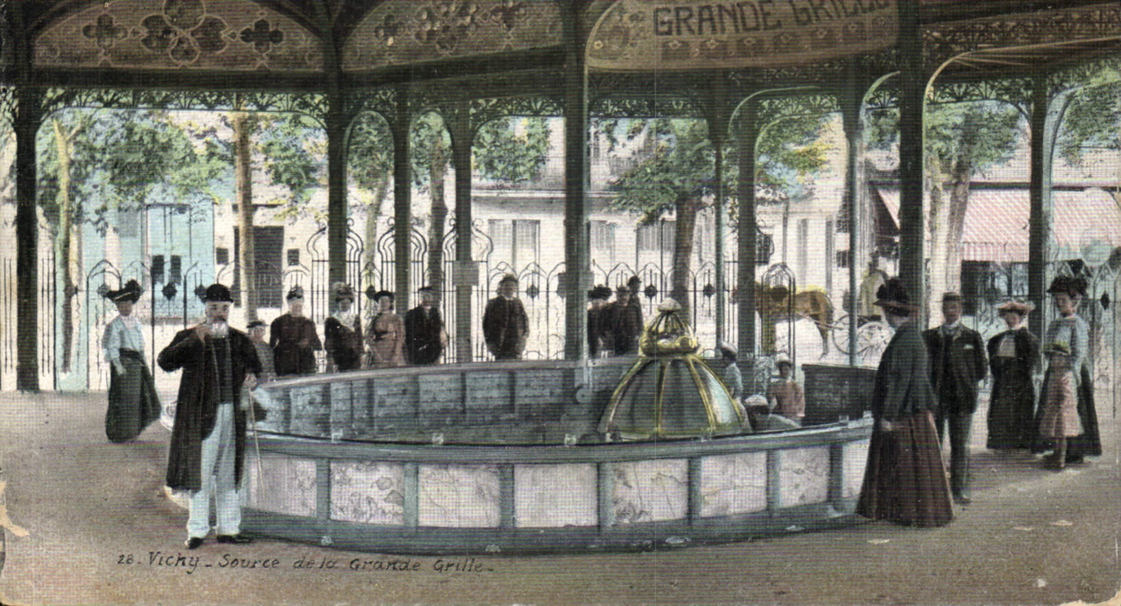 CPA Vichy Source de la Grande Grille 