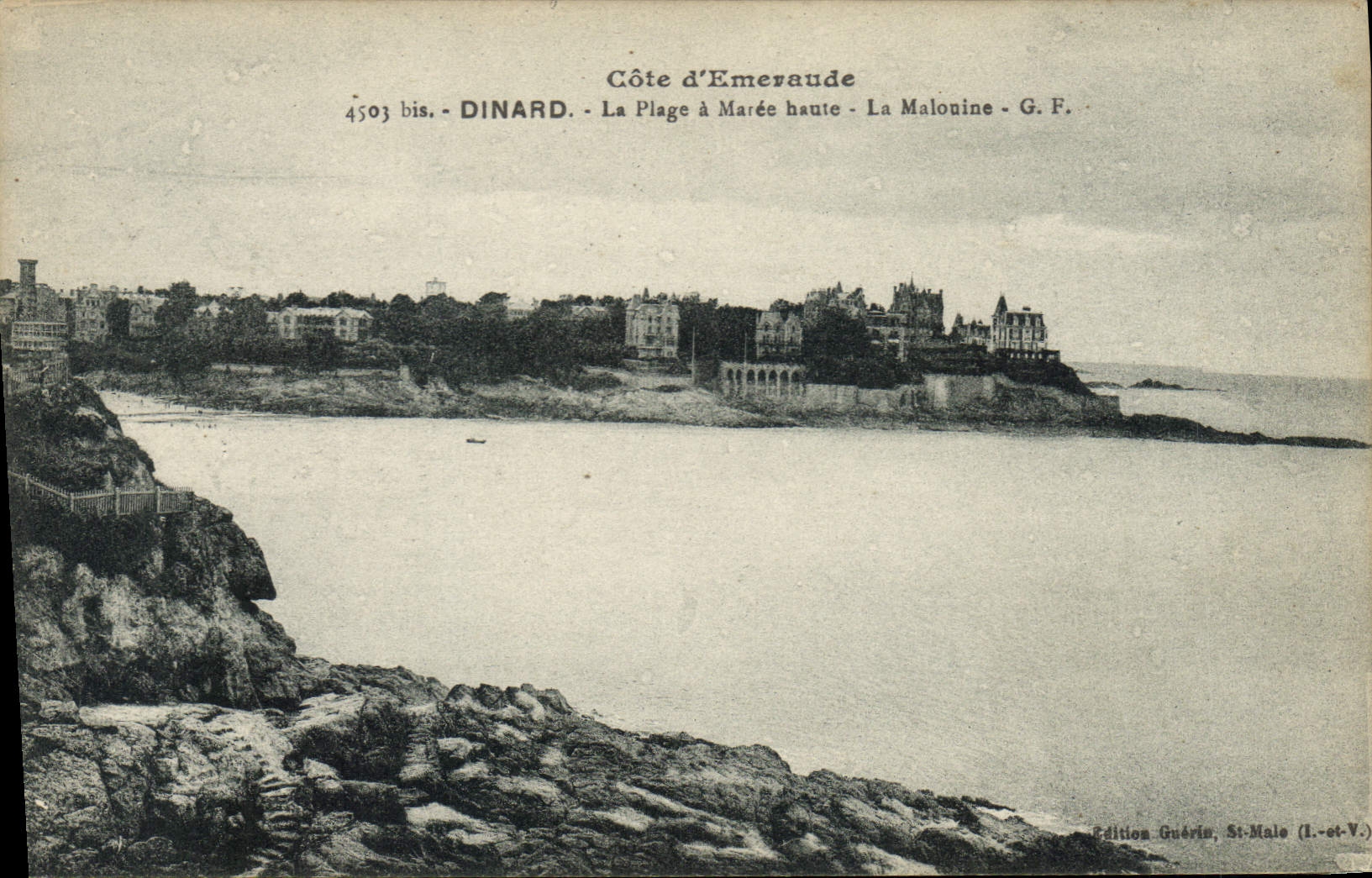CPA Cote d'Emeraude Dinard La Plage a Maree haute La Malouine 