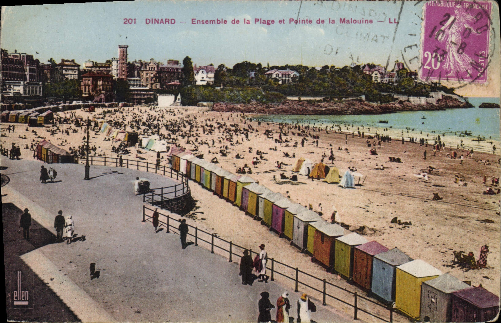 CPA Dinard Ensemble de la Plage et Pointe de la Malouine 