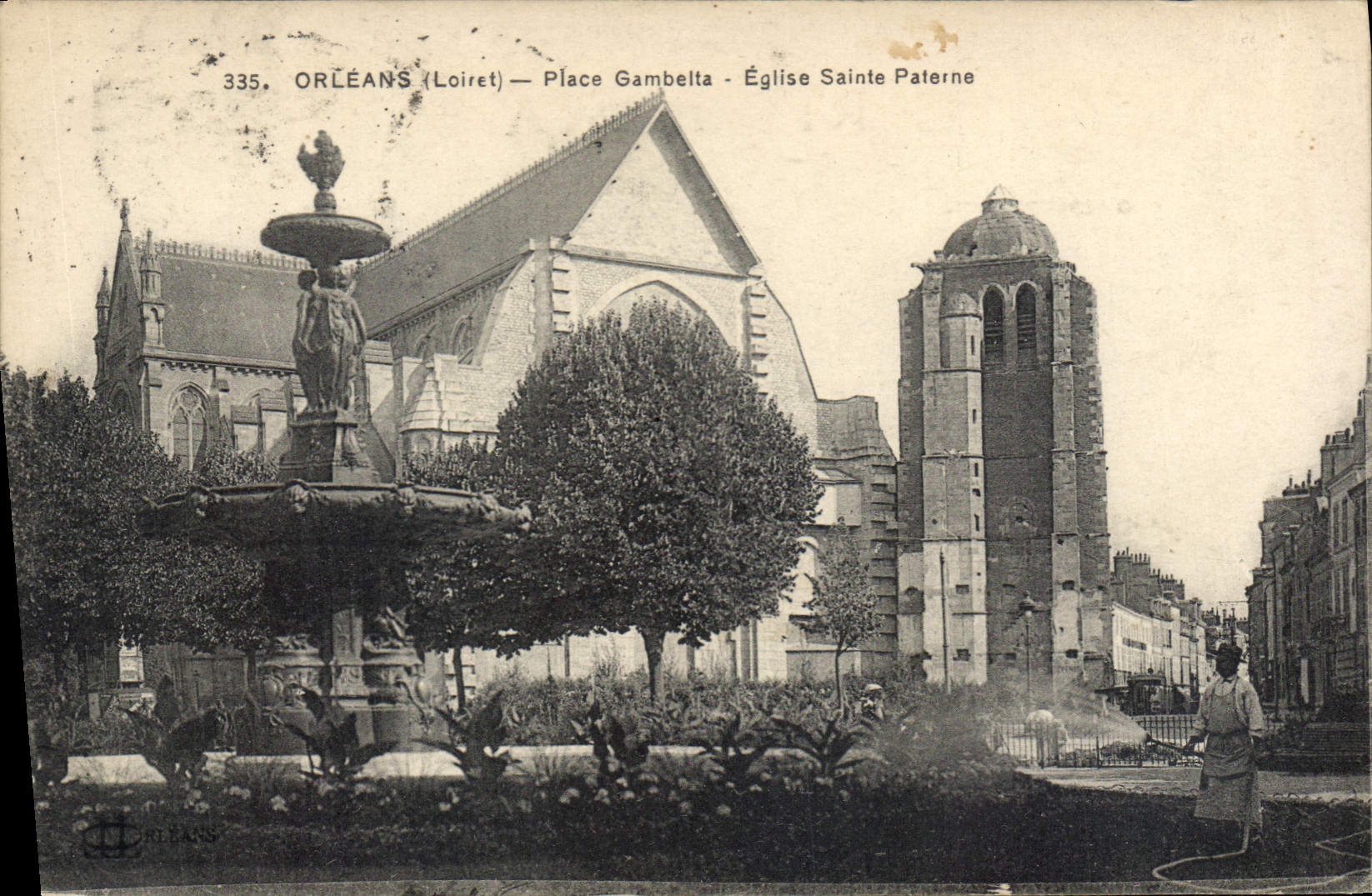 CPA Orleans Loiret Place Gambelta Eglise Ste Paterne 