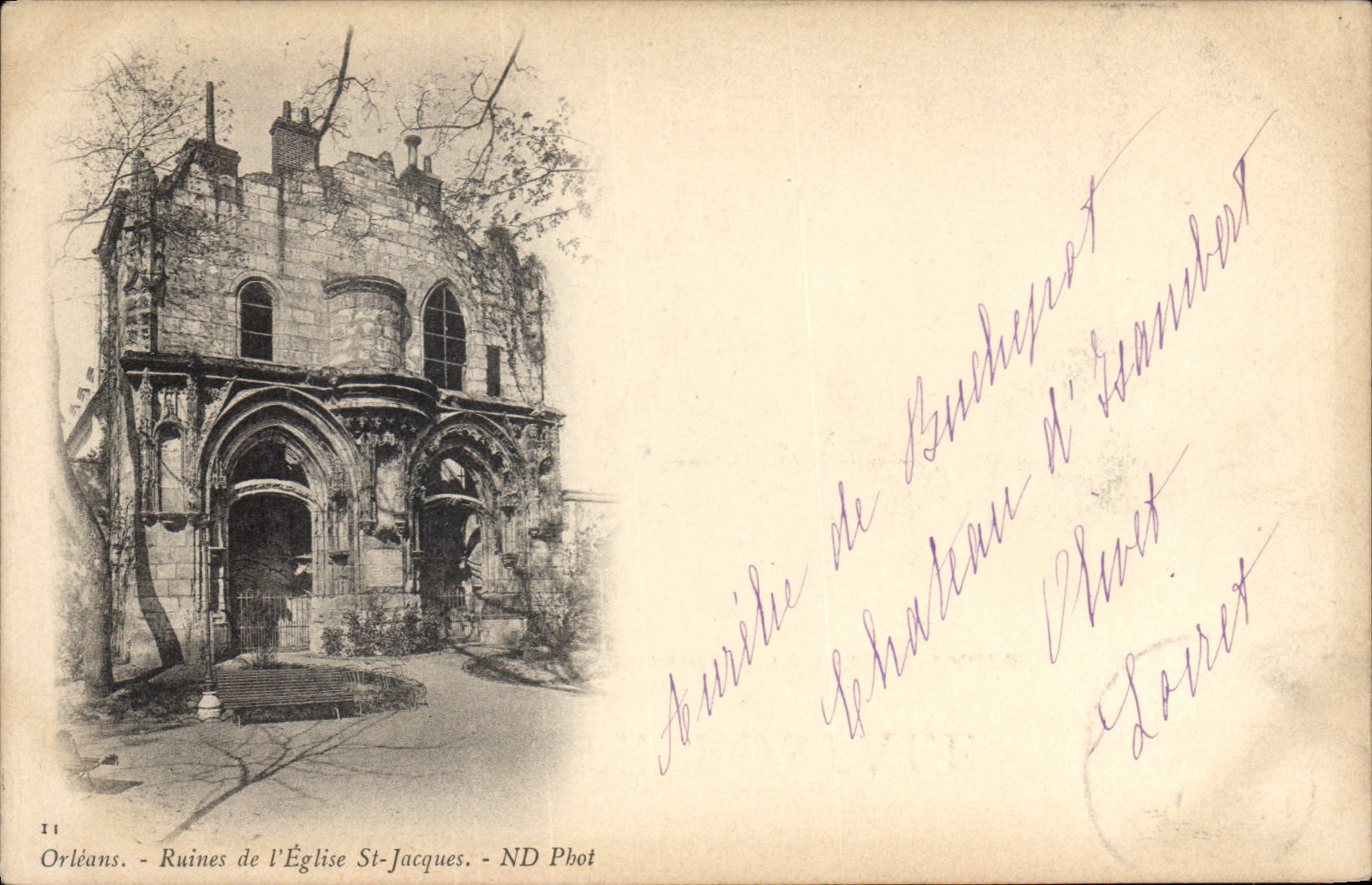 CPA Orleans Ruines de l'Eglise St Jacques 